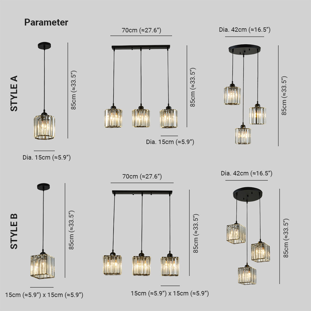Airsha Pendelleuchte Schwarz/Gold Wohnzimmer/Küche Modern Rund/Quadrat