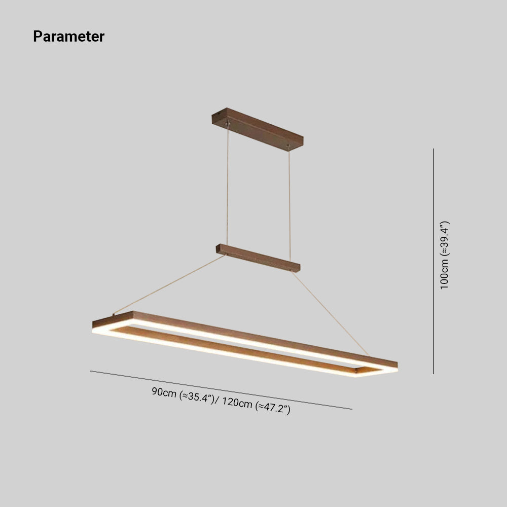 Arisha Modern LED Pendellleuchte Linear Dimmbar Rechteckig Ess/Wohnzimmer Metall