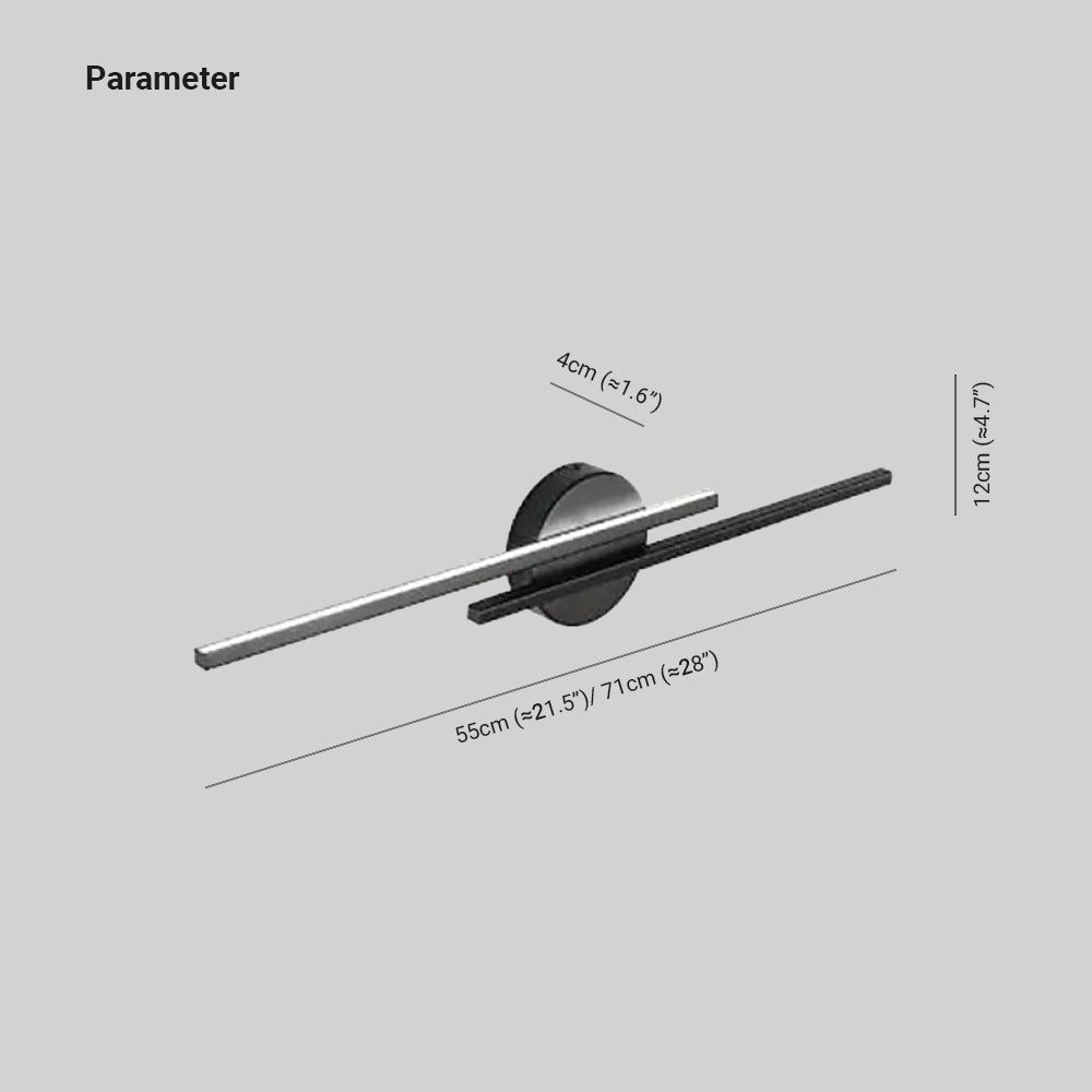Arisha Modern LED Wandleuchte, Twin Linear, Schwarz/Weiß, Metall, Schlafzimmer