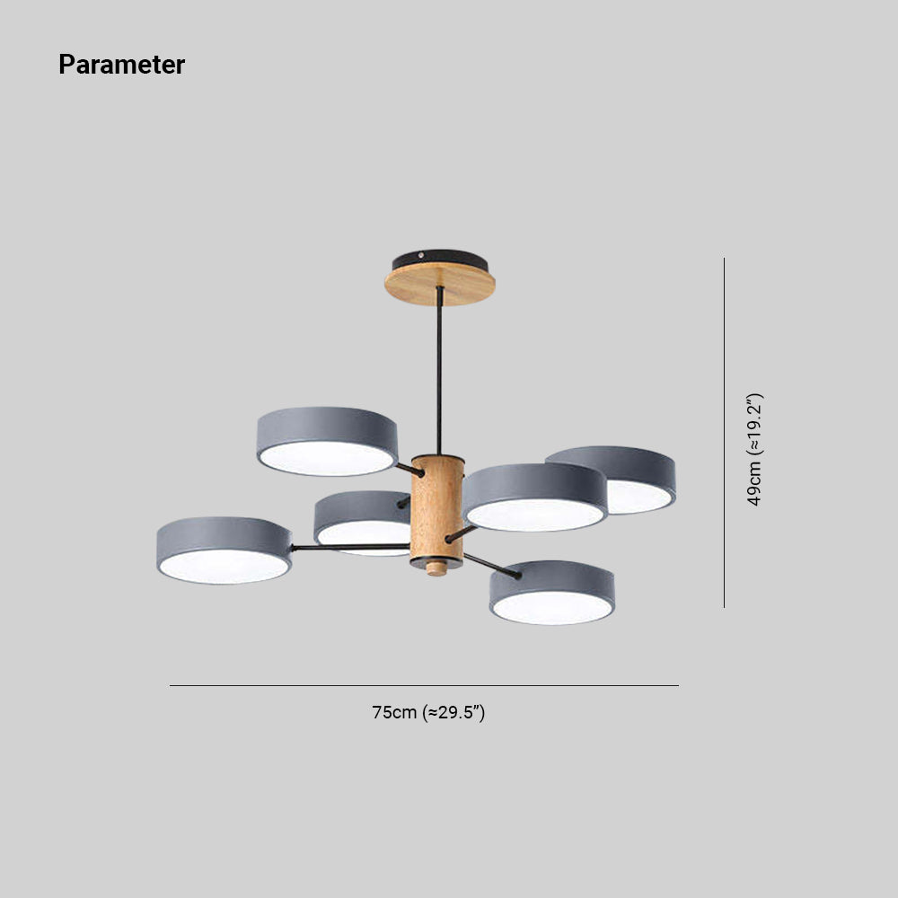 Arisha Modern Kronleuchter Geometrische Wohnzimmer, Metall Holz, 3 Farben-Letslighting