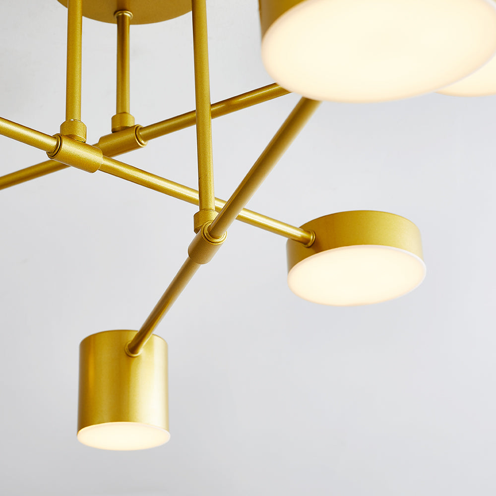 Arisha Deckenleuchte Kreis-Design Modern, Schwarz/Weiß/Gold, Wohnzimmer, Metall