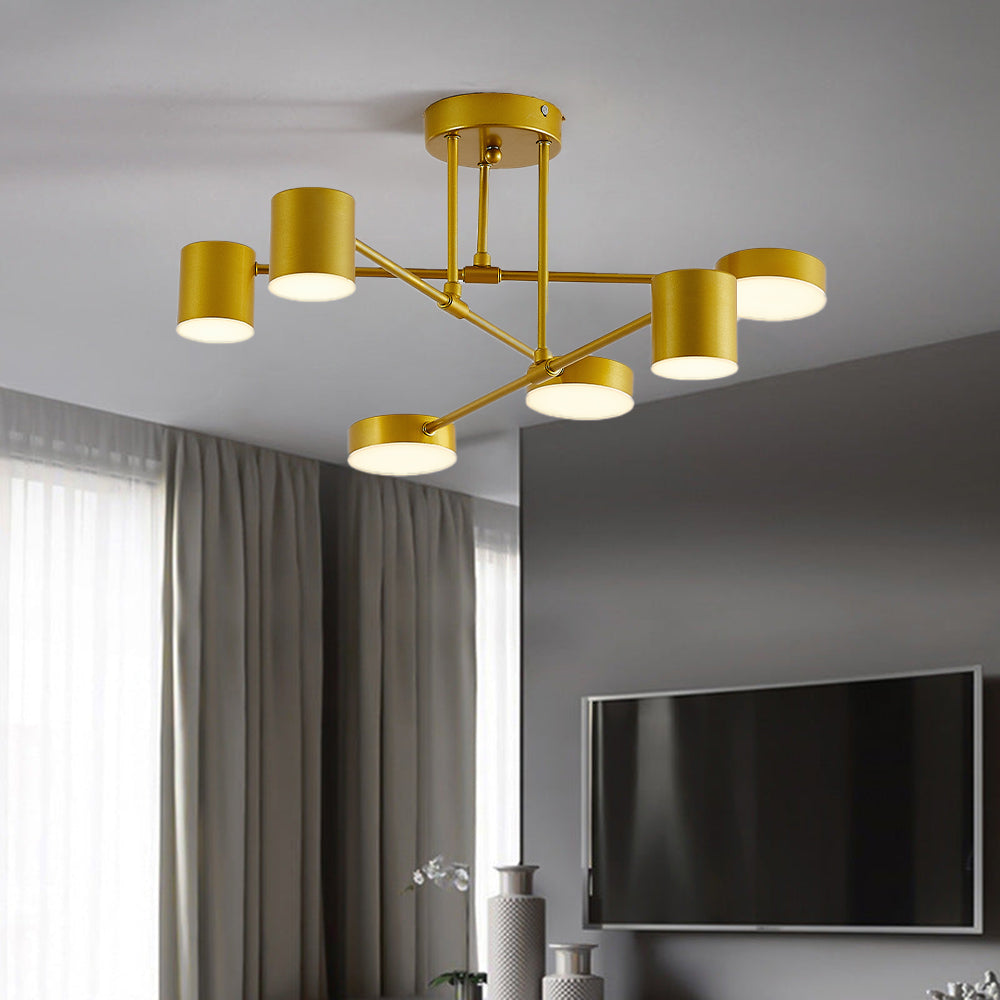 Arisha Deckenleuchte Kreis-Design Modern, Schwarz/Weiß/Gold, Wohnzimmer, Metall