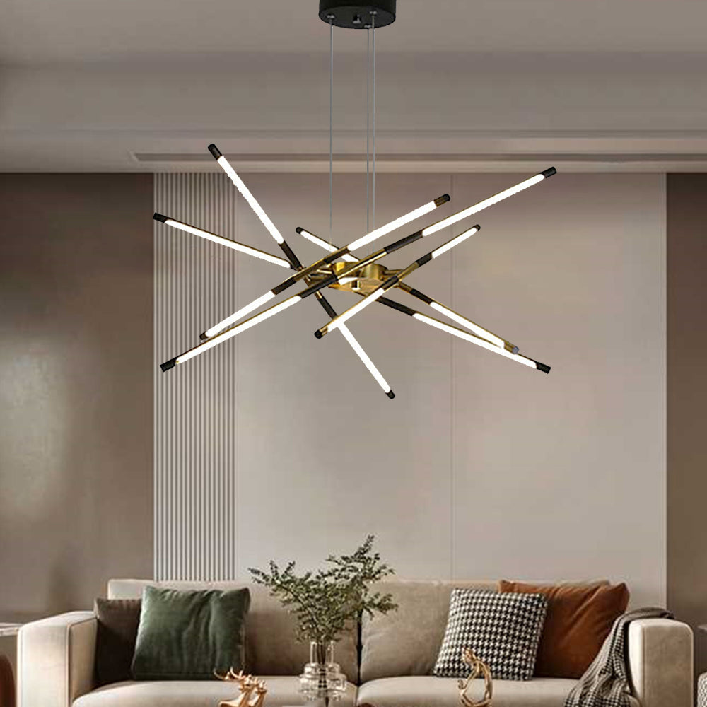 Arisha Modern LED Deckenleuchte Linear Dimmbar Schwarz Wohn/Schlafzimmer Metall&Acryl