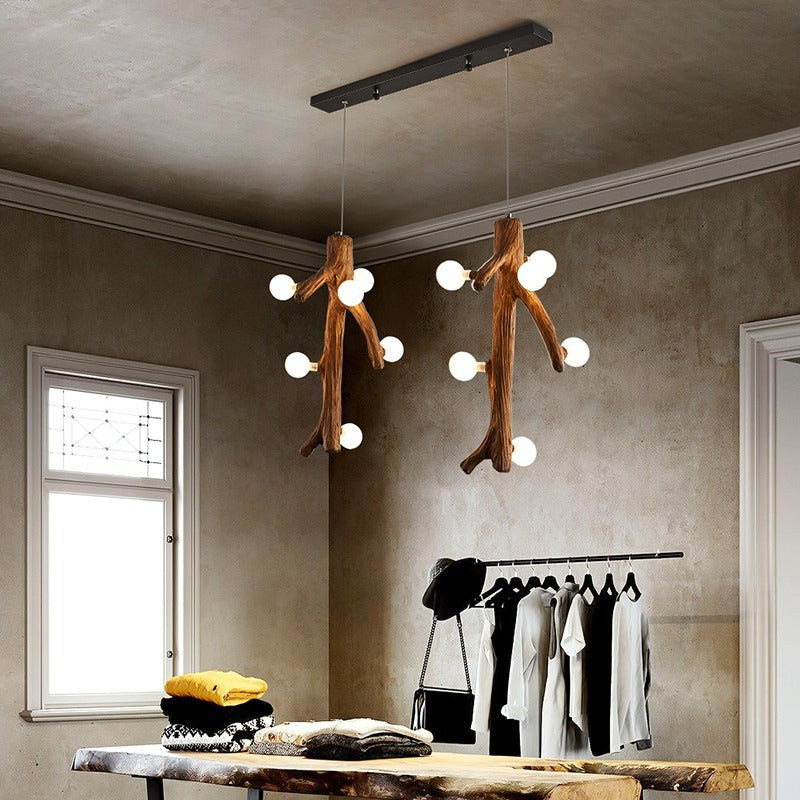 Epoch Nordisch LED Kronleuchter Holz Wohn/Esszimmer/Schlafzimmer