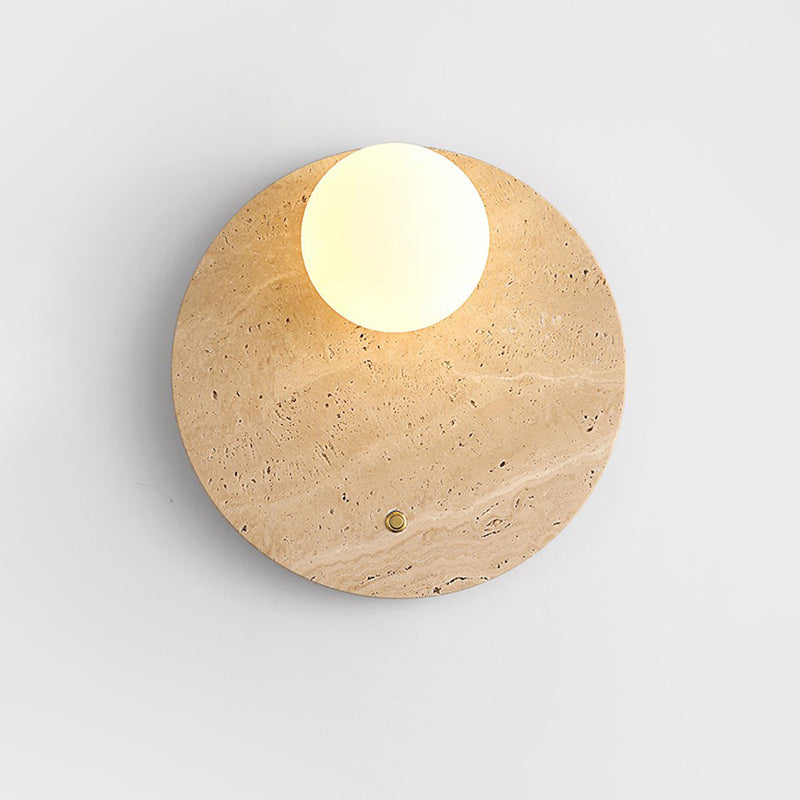 Alcareth Modern Minimalist Wabi Travertine Wall Lamp - Letslighting