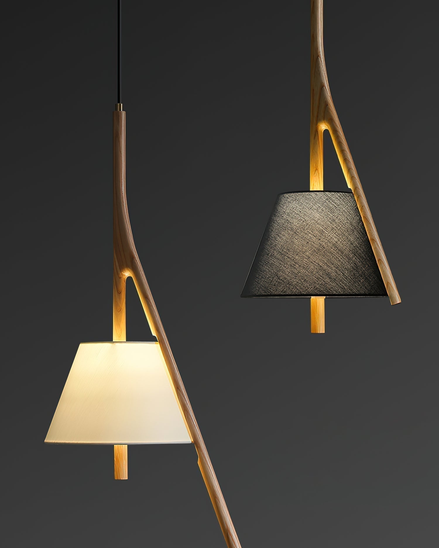 Zovenarae Dreieckige Pendelleuchte aus Holz-Letslighting