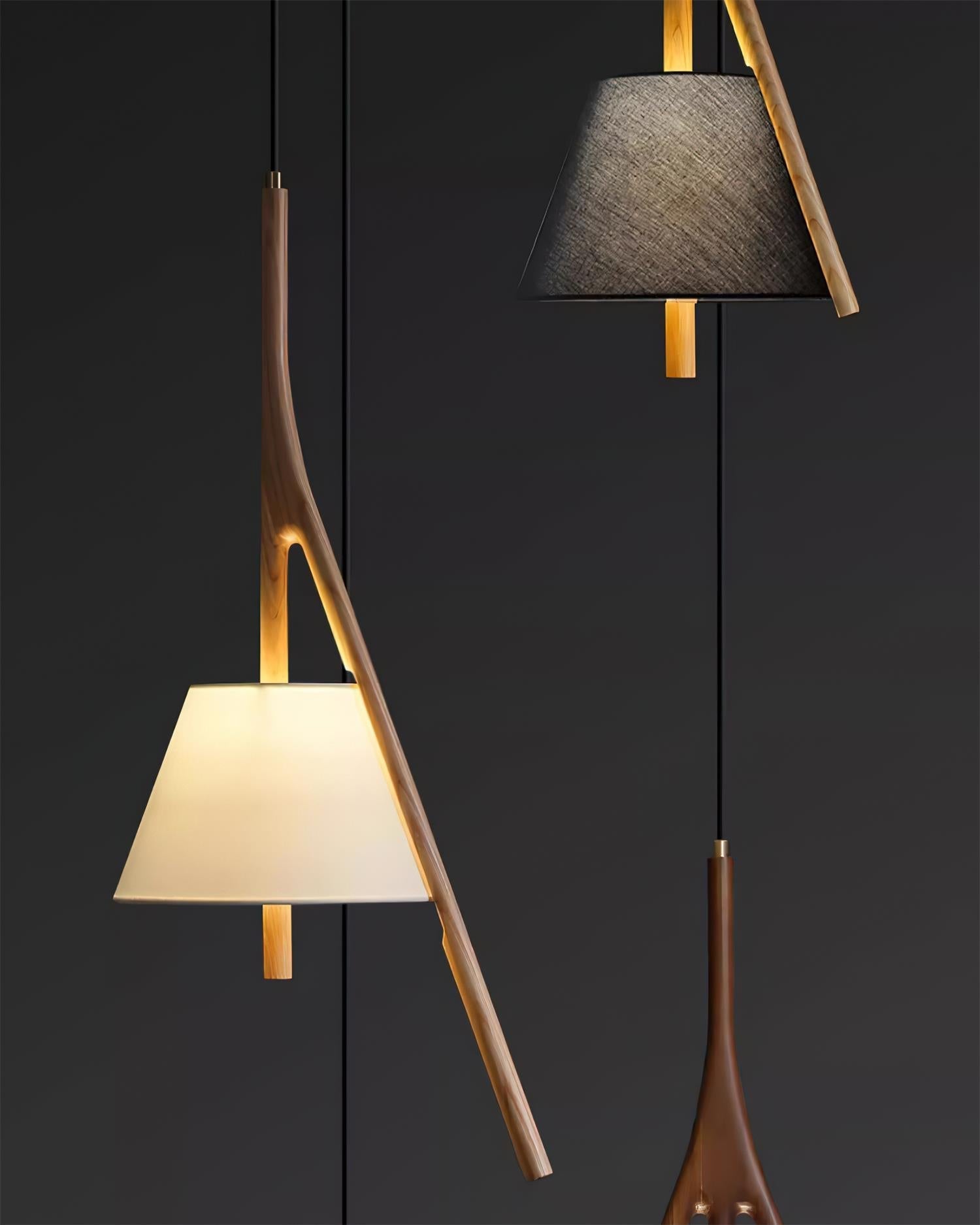 Zovenarae Dreieckige Pendelleuchte aus Holz-Letslighting