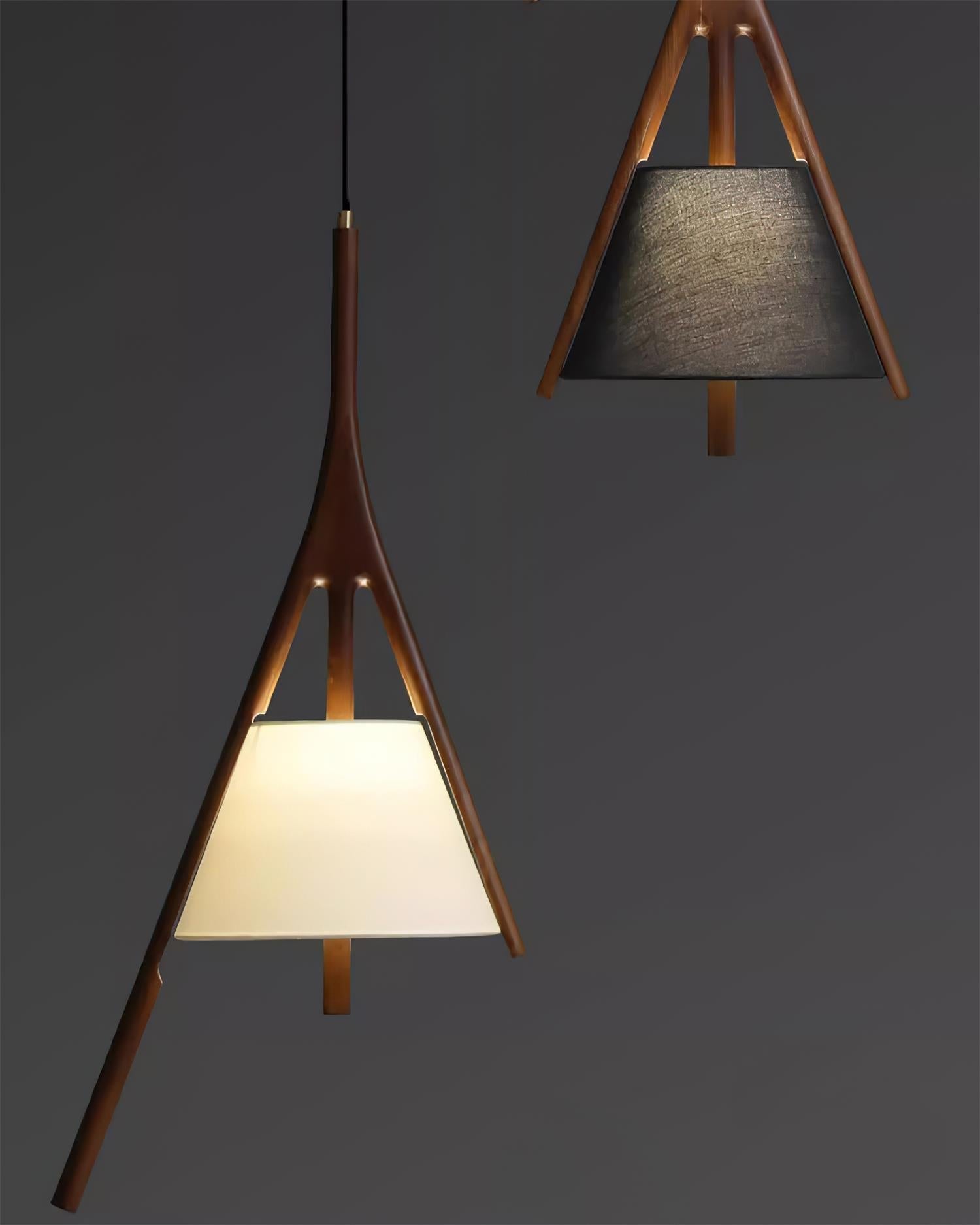 Zovenarae Dreieckige Pendelleuchte aus Holz-Letslighting