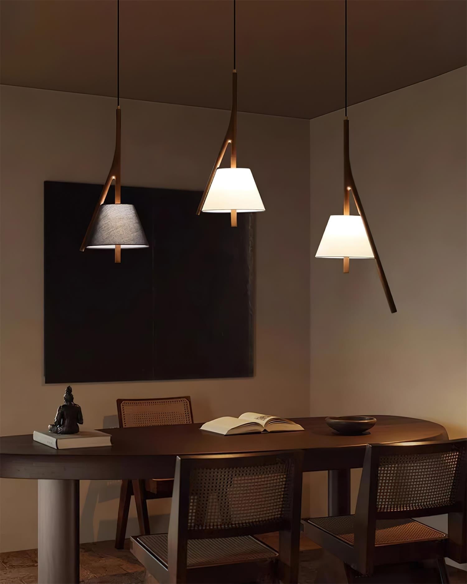 Zovenarae Dreieckige Pendelleuchte aus Holz-Letslighting