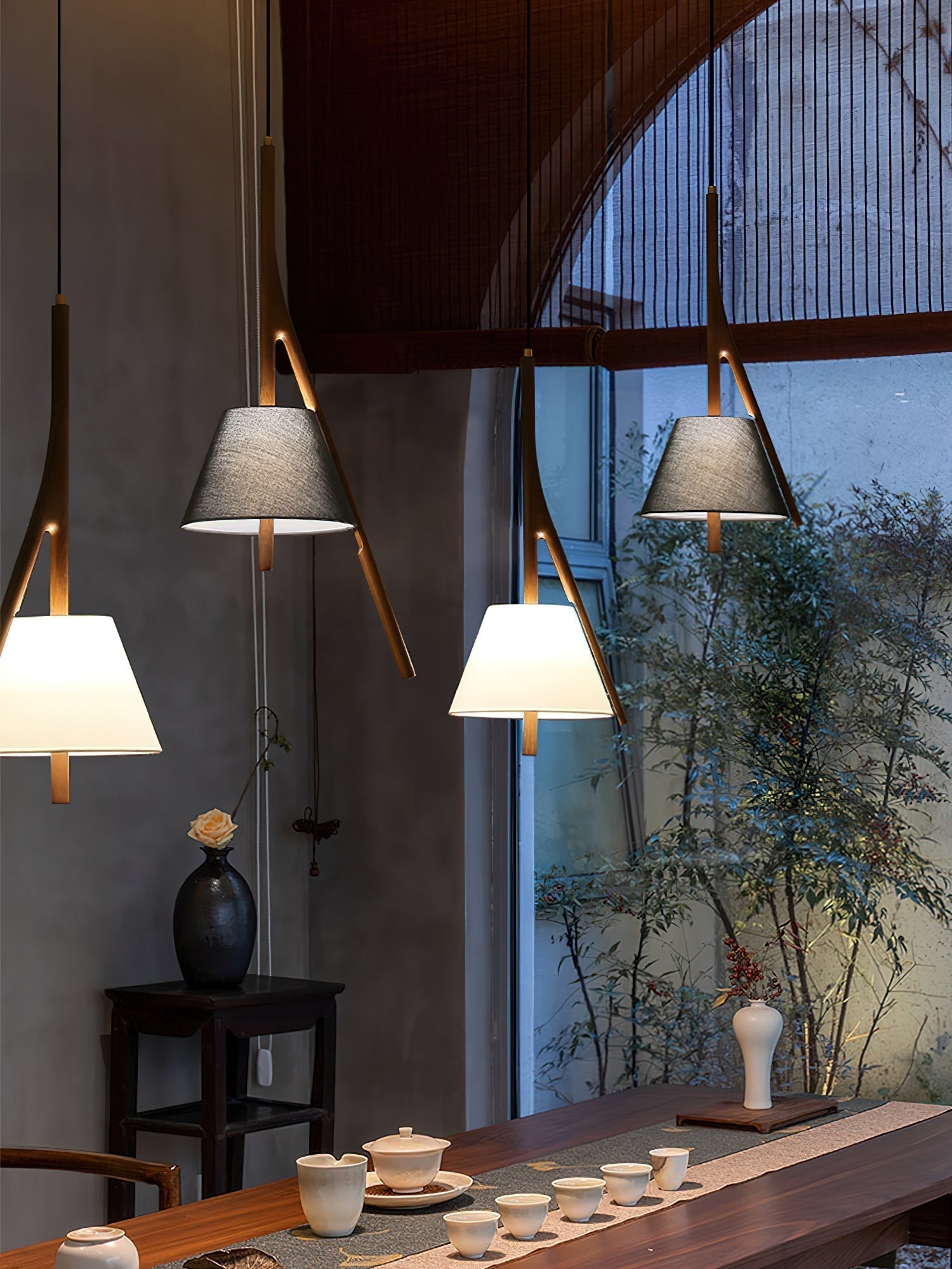 Zovenarae Dreieckige Pendelleuchte aus Holz-Letslighting