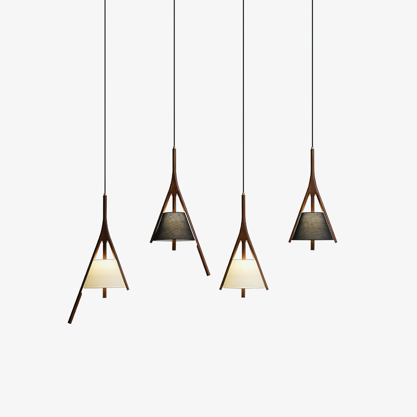 Zovenarae Dreieckige Pendelleuchte aus Holz-Letslighting