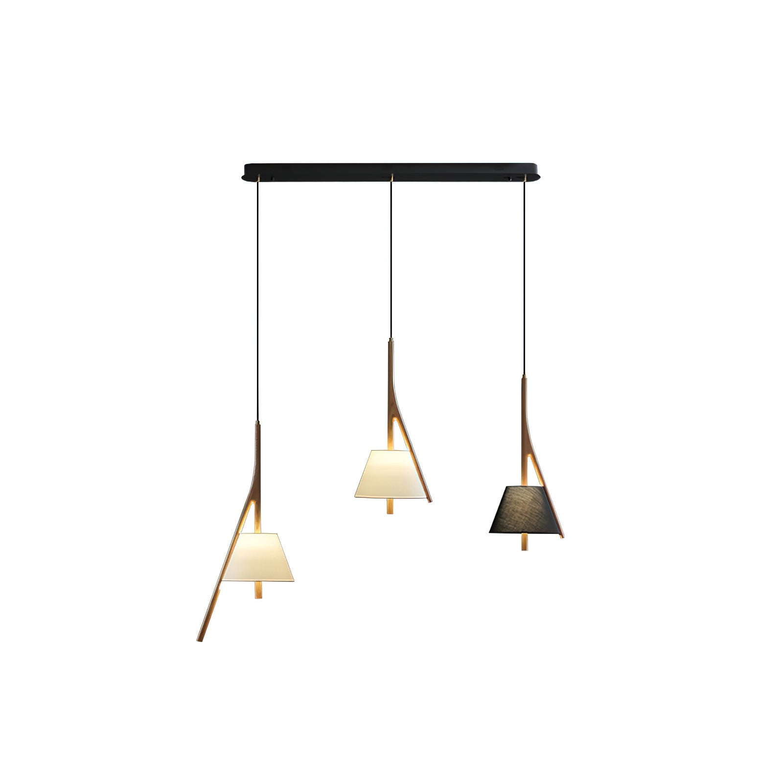 Zovenarae Dreieckige Pendelleuchte aus Holz-Letslighting