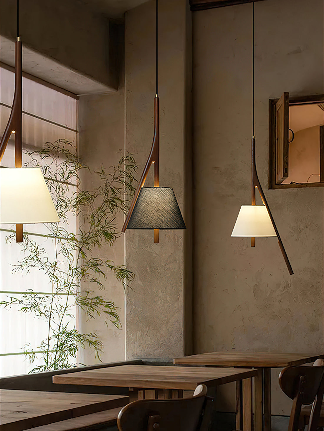 Zovenarae Dreieckige Pendelleuchte aus Holz-Letslighting