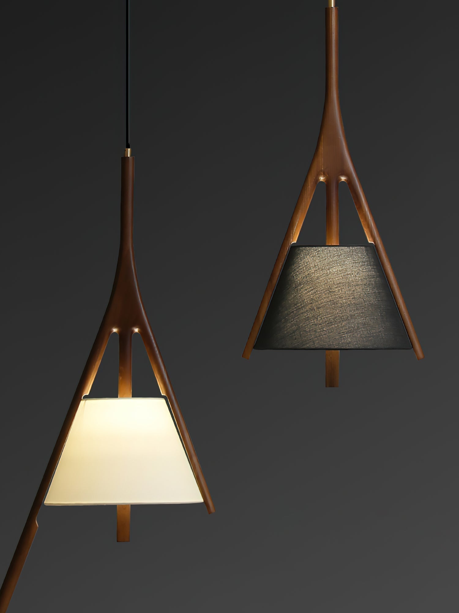 Zovenarae Dreieckige Pendelleuchte aus Holz-Letslighting
