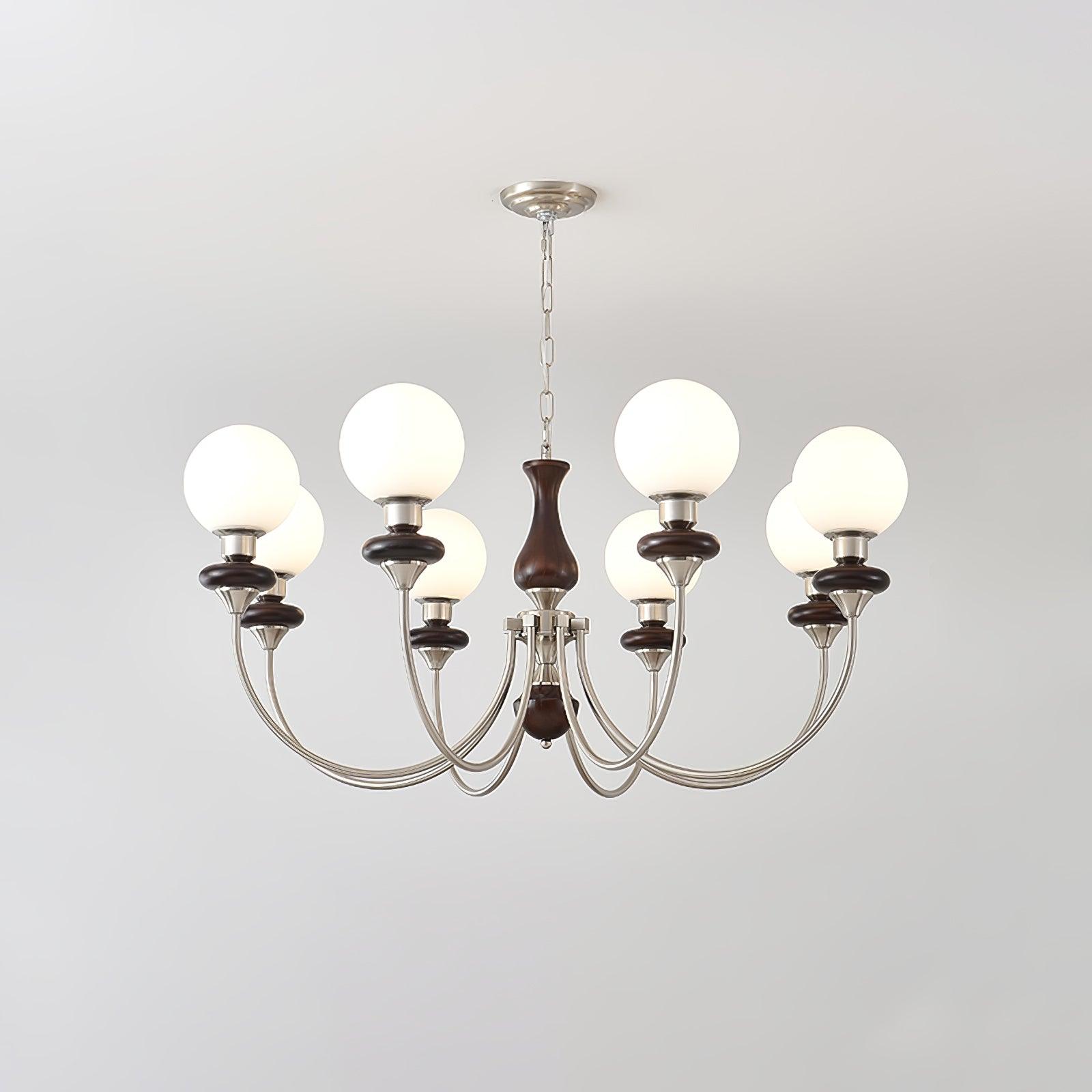 Lustra Kronleuchter Retro Messing Walnuss Glas-Letslighting