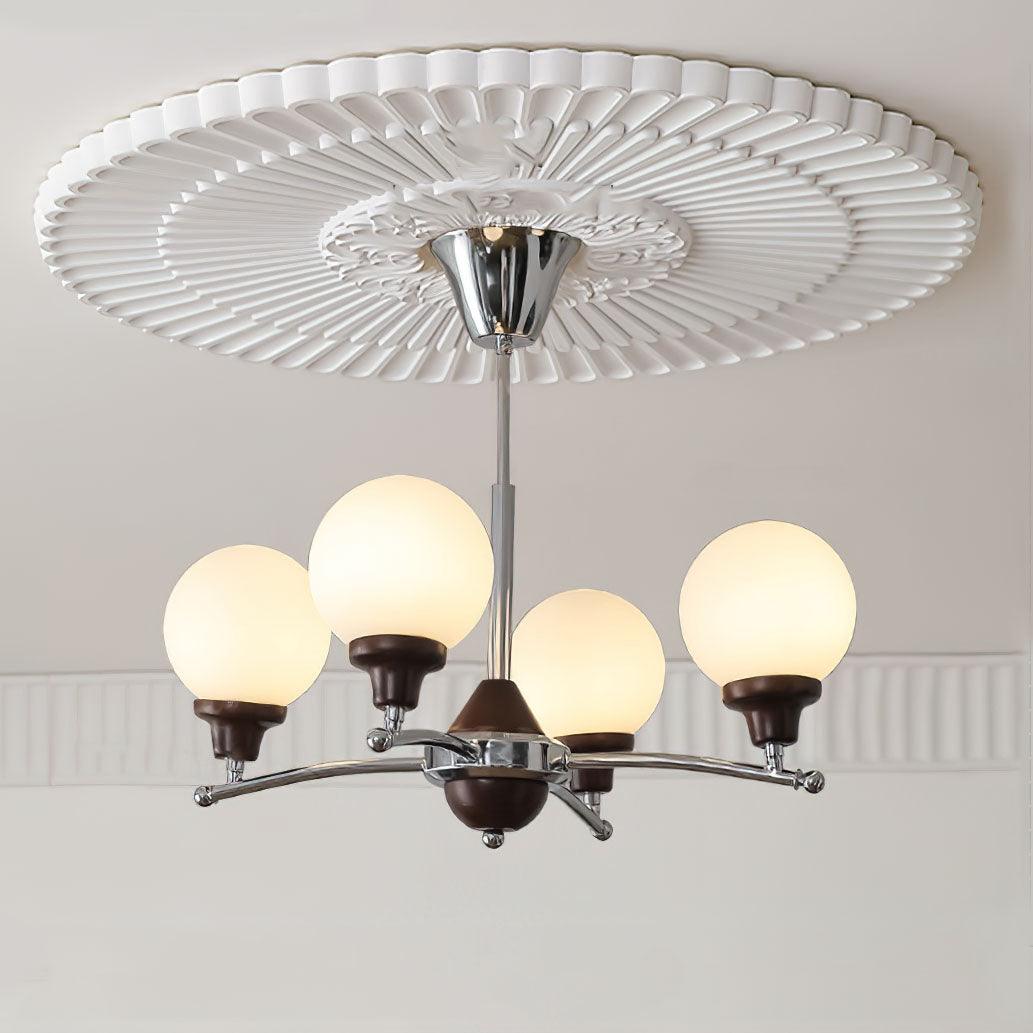 Lustra Kronleuchter Walnuss Glaskugeln-Letslighting