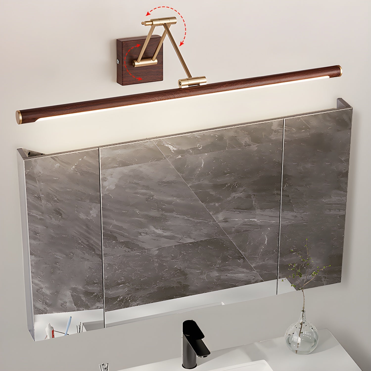 Walnut Color Linear Adjustable Wall Light - Blowlighting