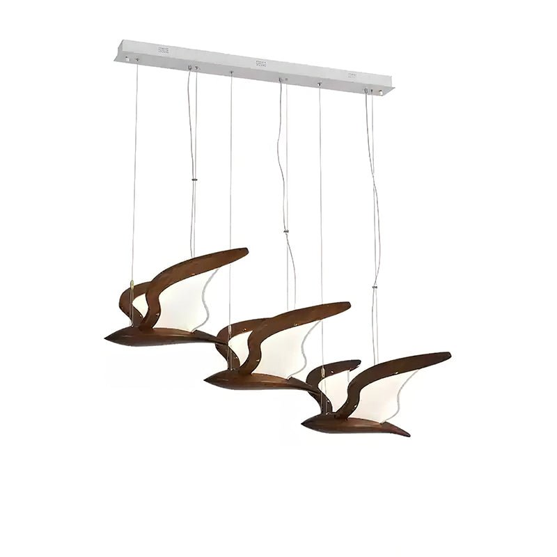 Lustra Kronleuchter Vogelform Holz Skulptur-Letslighting