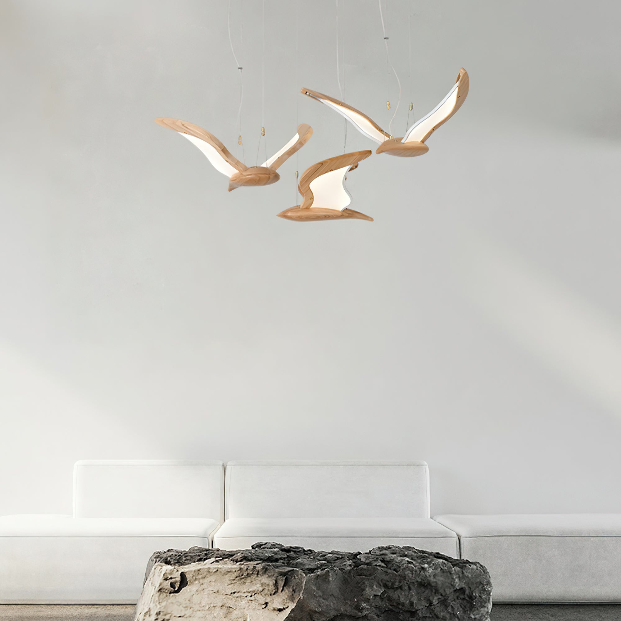Lustra Kronleuchter Vogelform Holz Skulptur-Letslighting