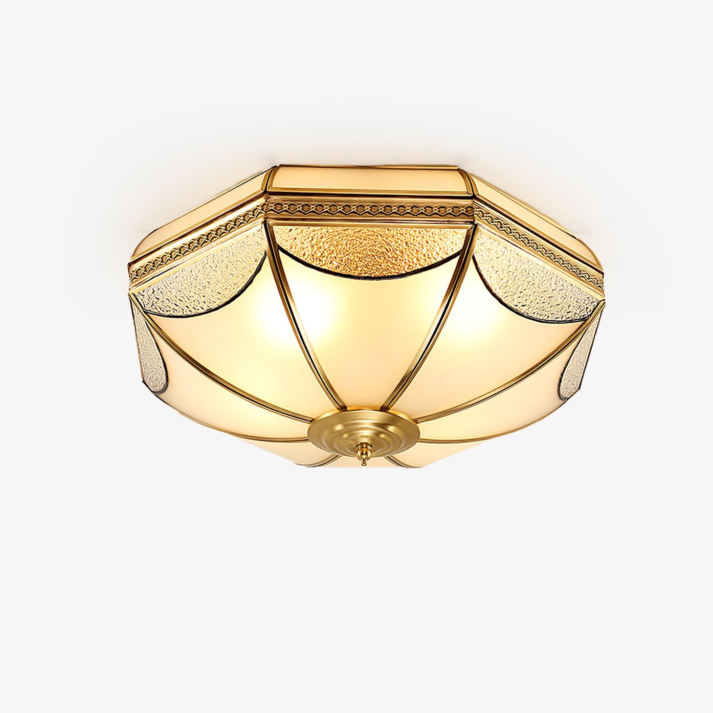 Ellaeara Warehouse Deckenleuchte aus Messing und Glas in Kuppelform-Letslighting