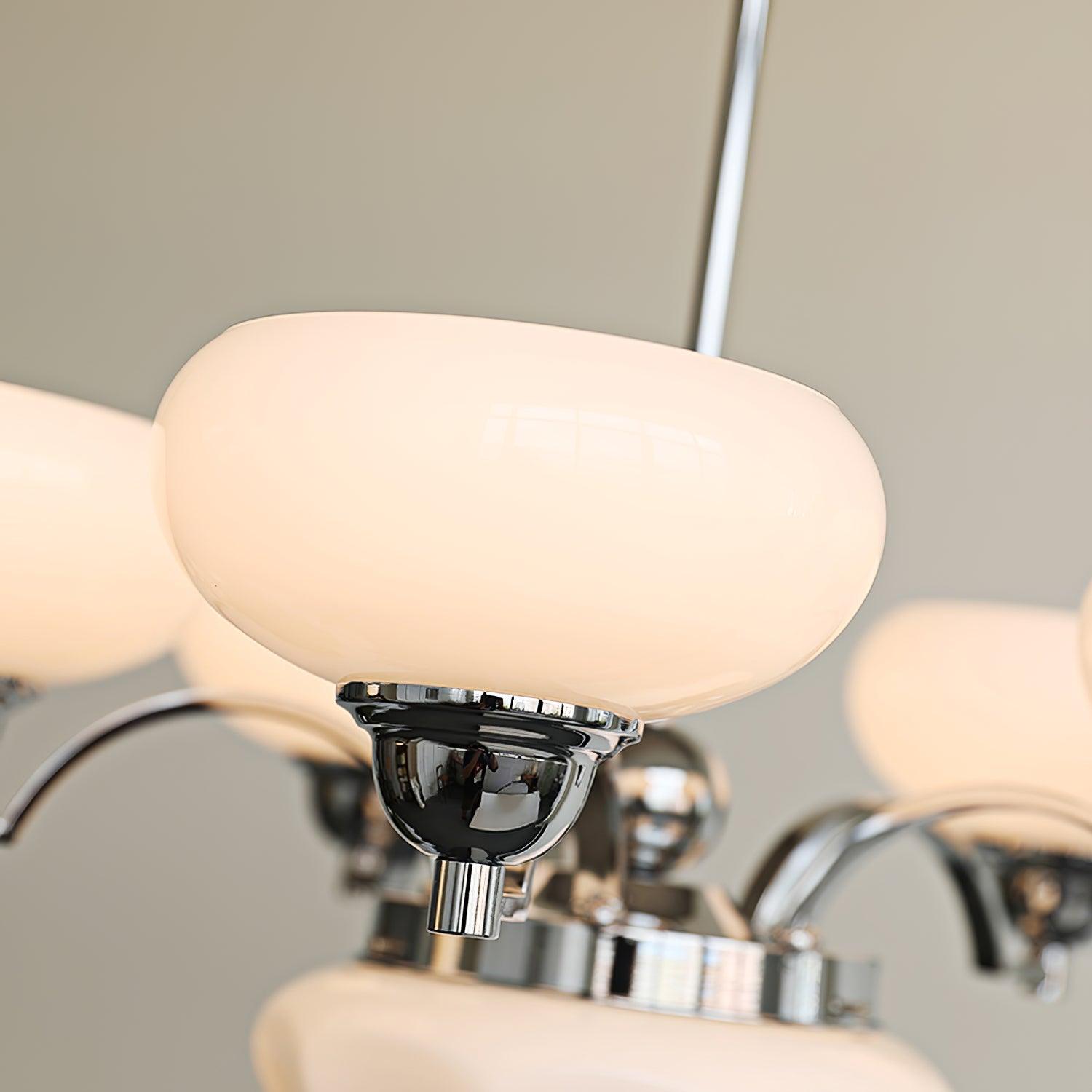 Lustra Kronleuchter Warre Satin Nickel Glas Eisen-Letslighting