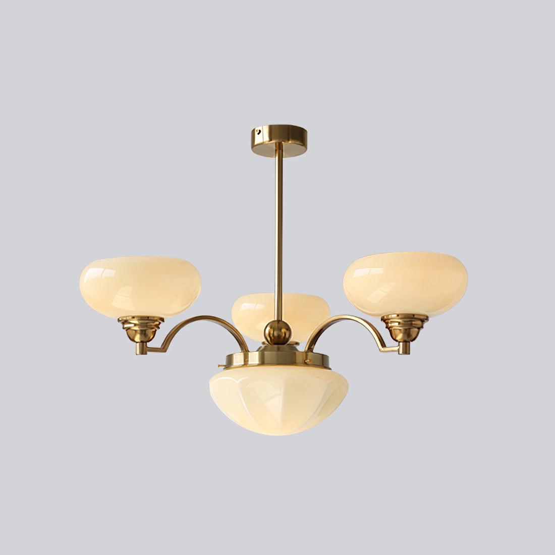 Lustra Kronleuchter Warre Satin Nickel Glas Eisen-Letslighting