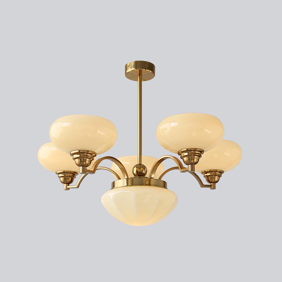 Lustra Kronleuchter Warre Satin Nickel Glas Eisen-Letslighting