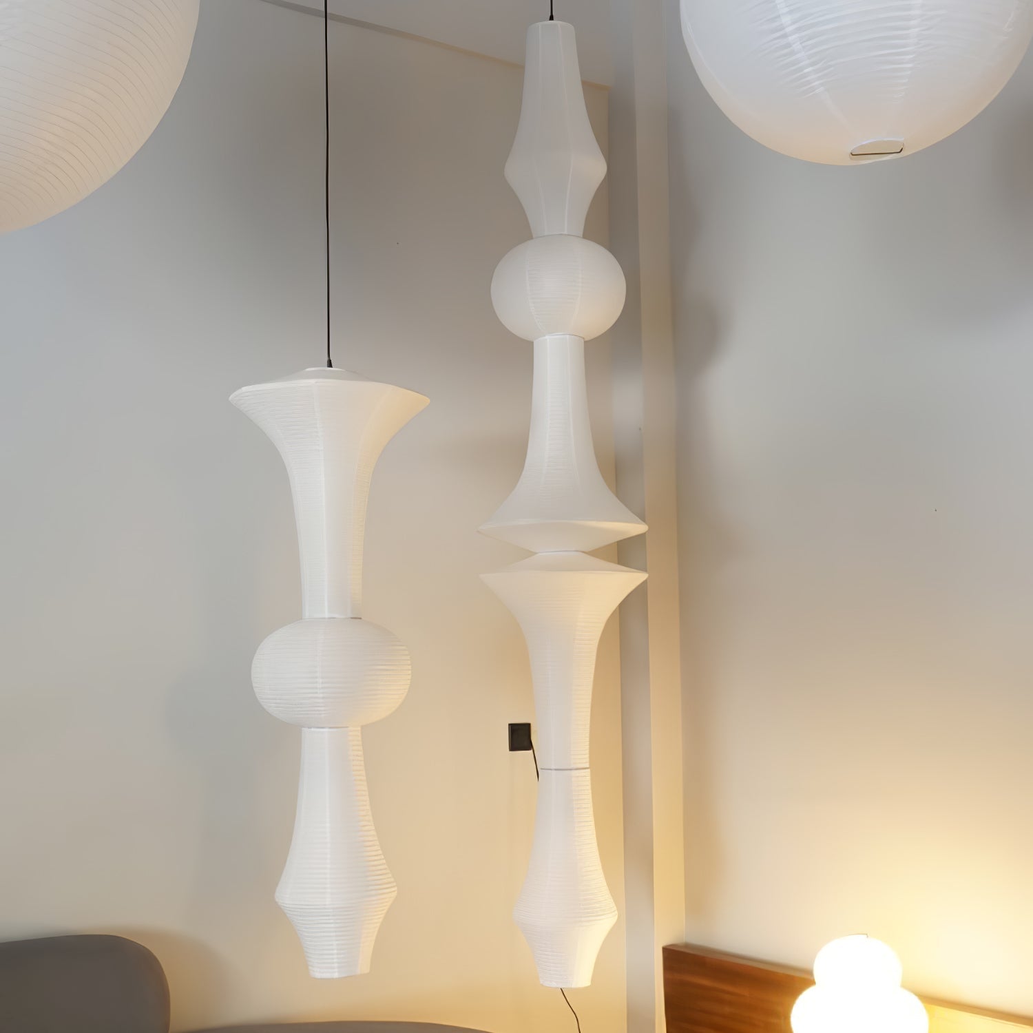 Washi Paper E Pendant Light - Blowlighting