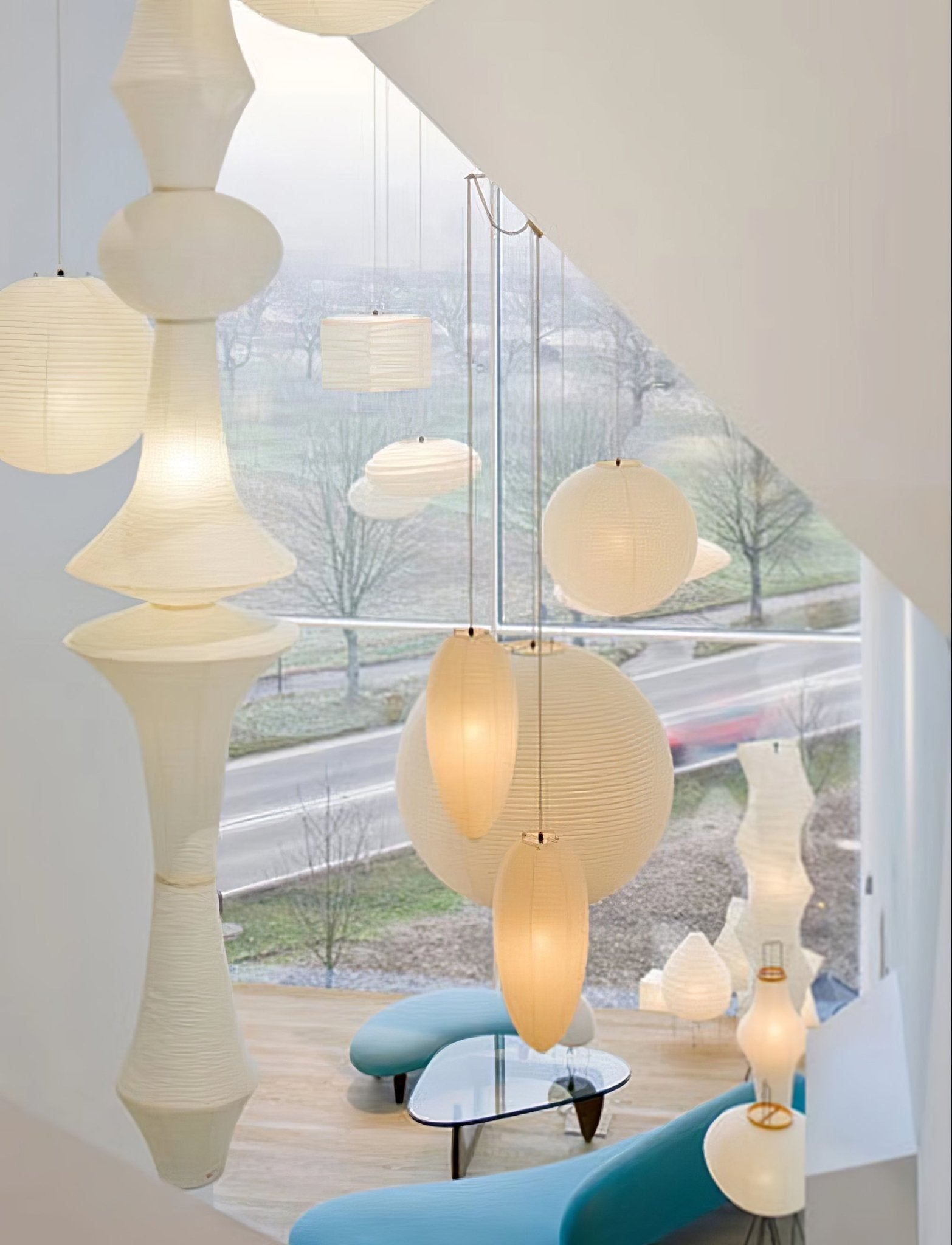 Washi Paper E Pendant Light - Blowlighting