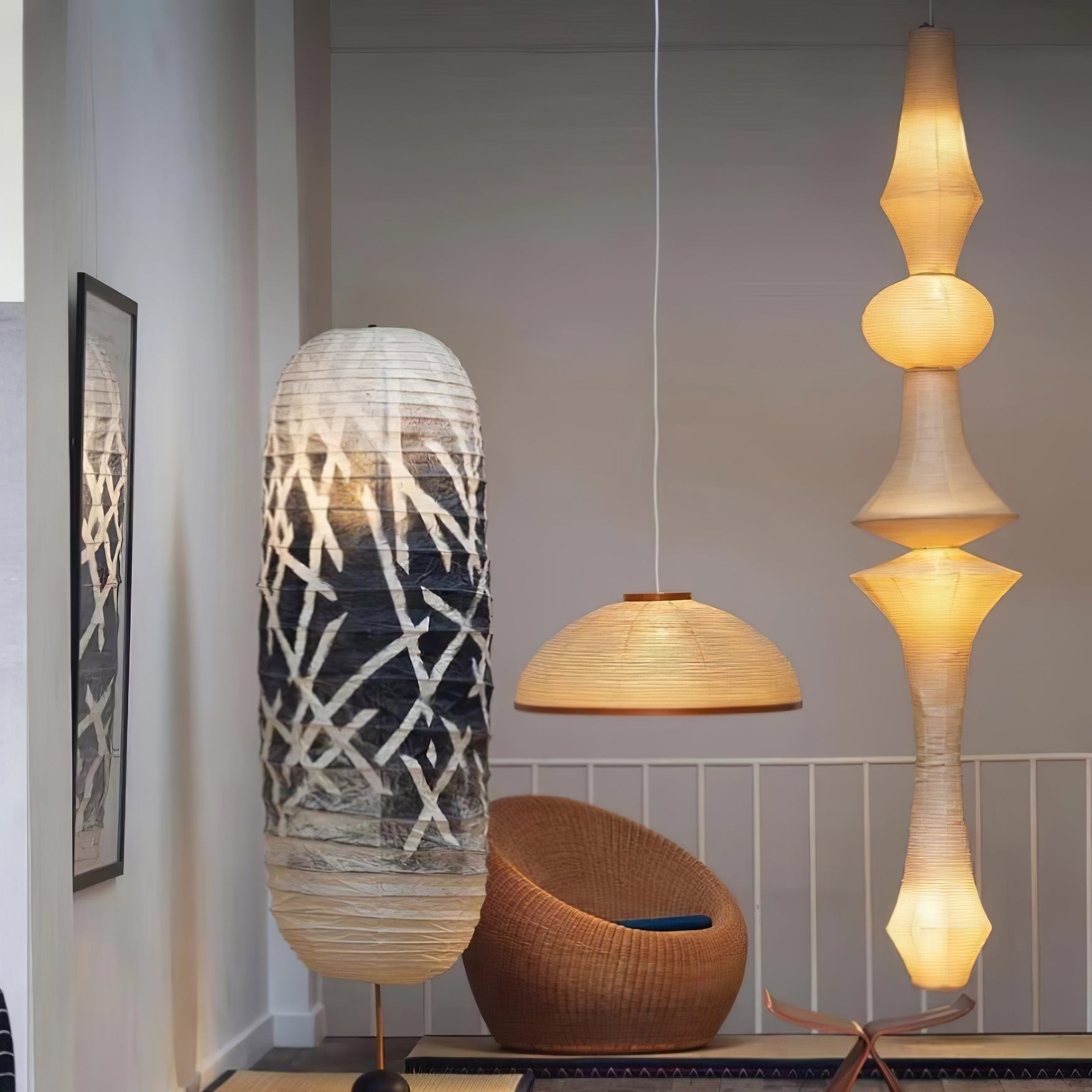 Washi Paper E Pendant Light - Blowlighting