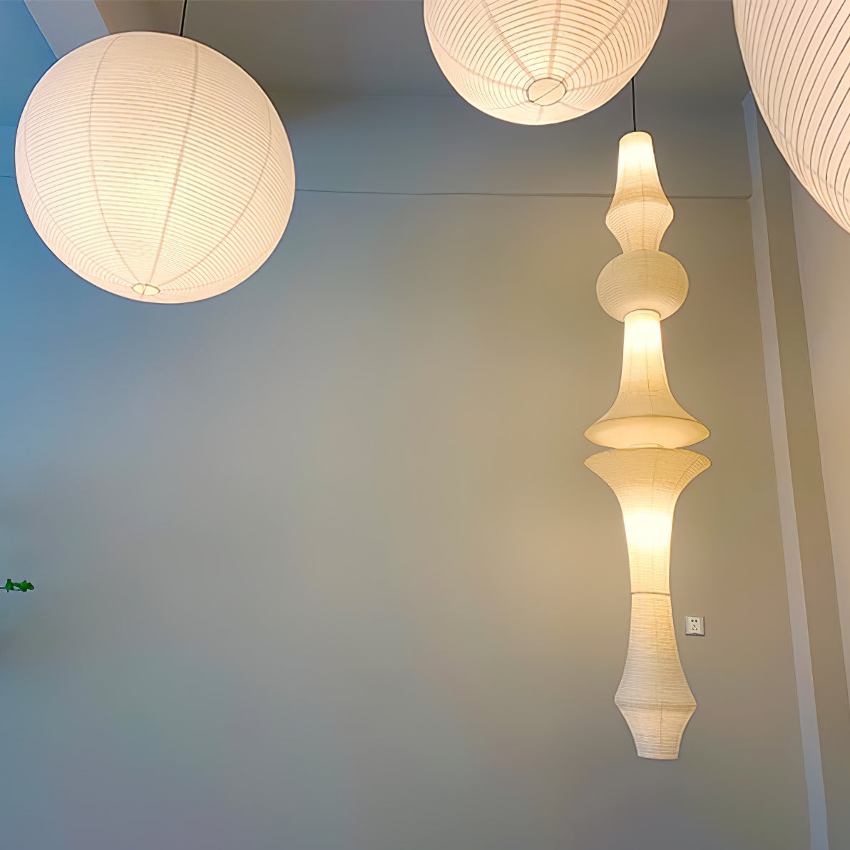 Washi Paper E Pendant Light - Blowlighting