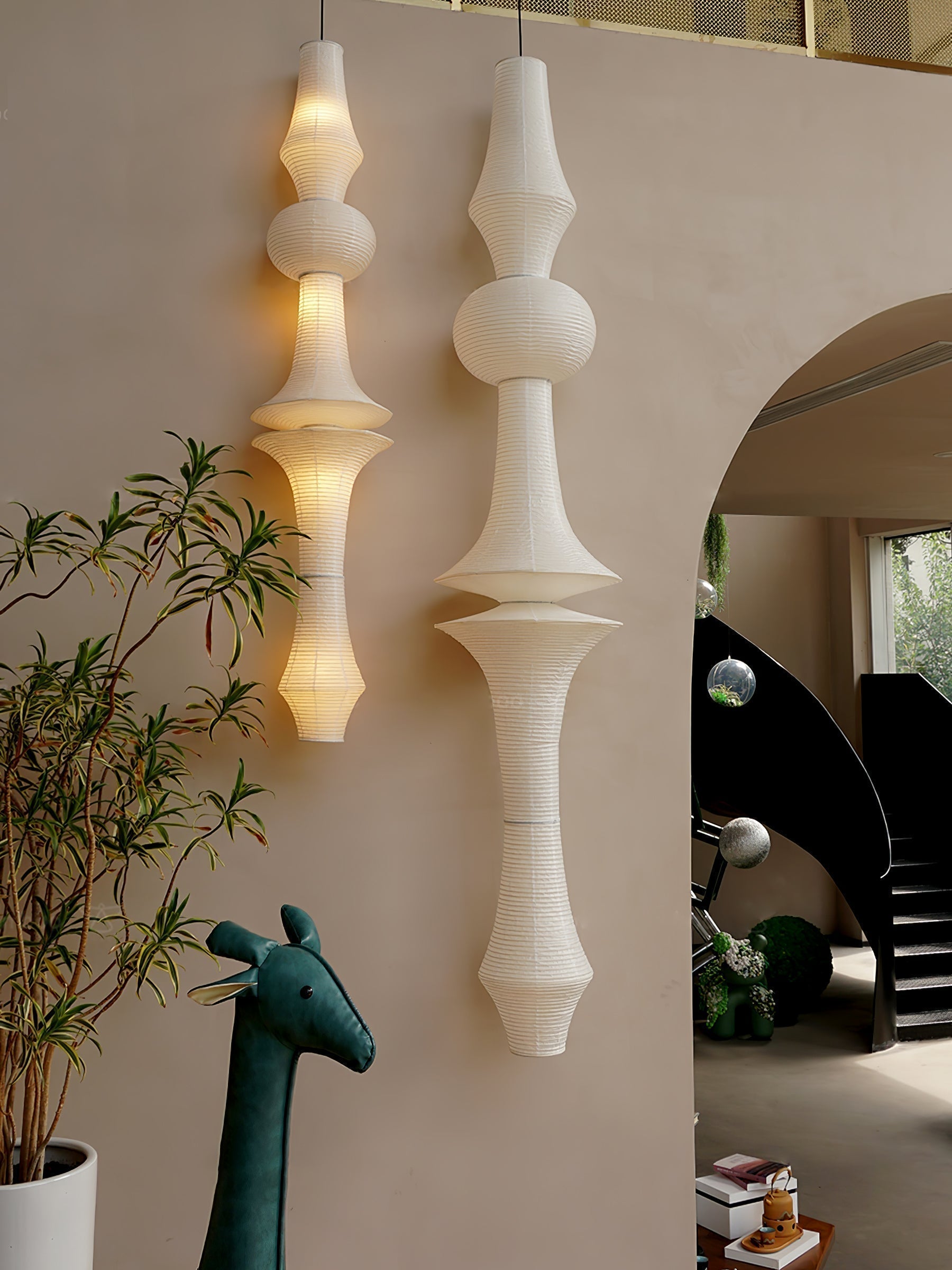 Washi Paper E Pendant Light - Blowlighting