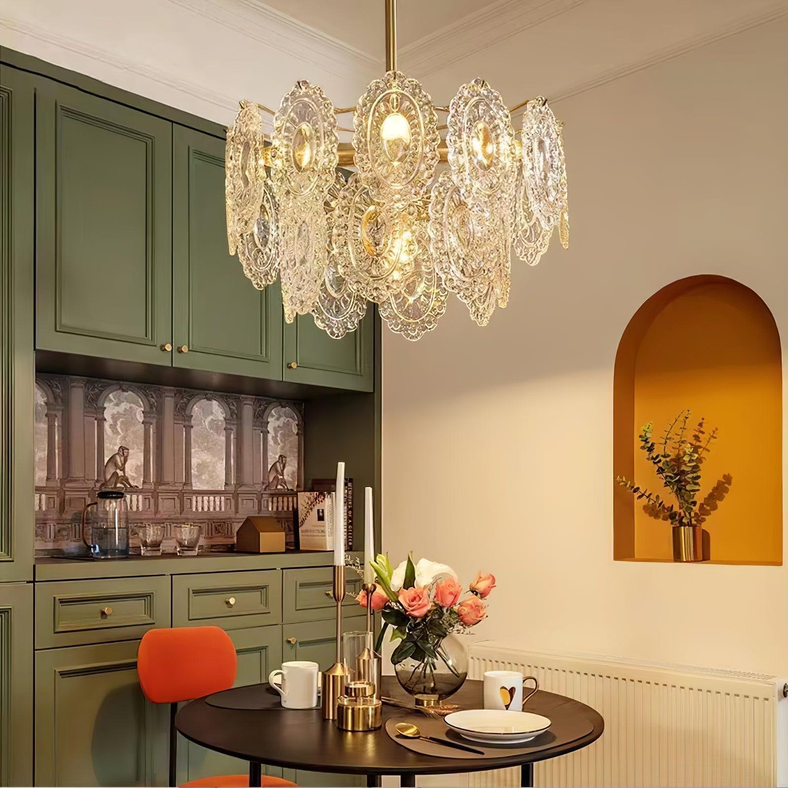 Lustra Lüster Welle Glas Schmiedeeisen Elegant-Letslighting