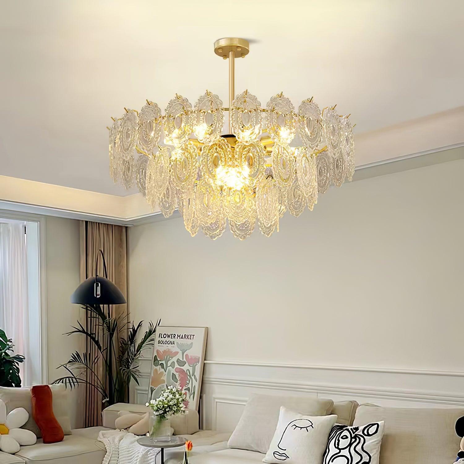 Lustra Lüster Welle Glas Schmiedeeisen Elegant-Letslighting