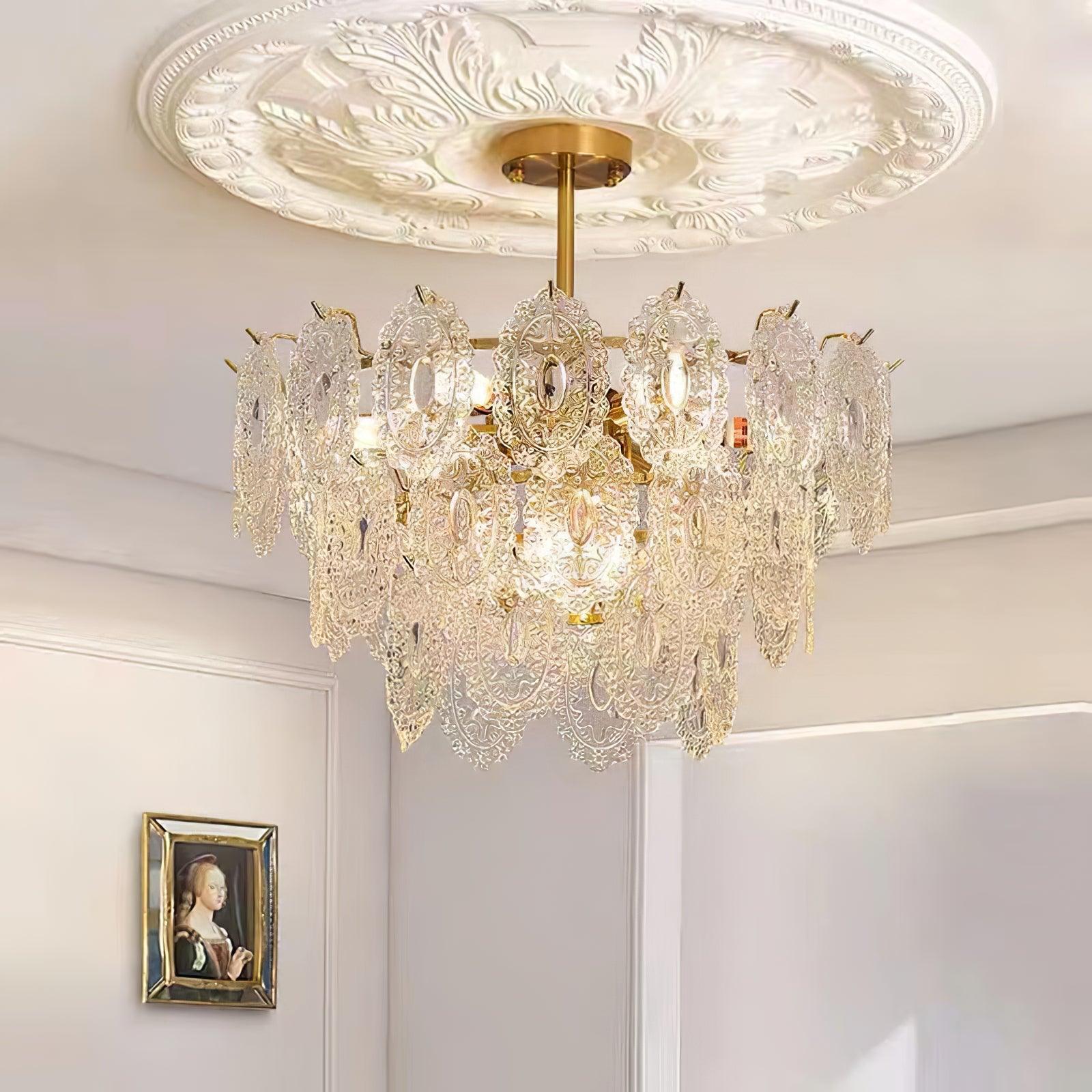 Lustra Lüster Welle Glas Schmiedeeisen Elegant-Letslighting