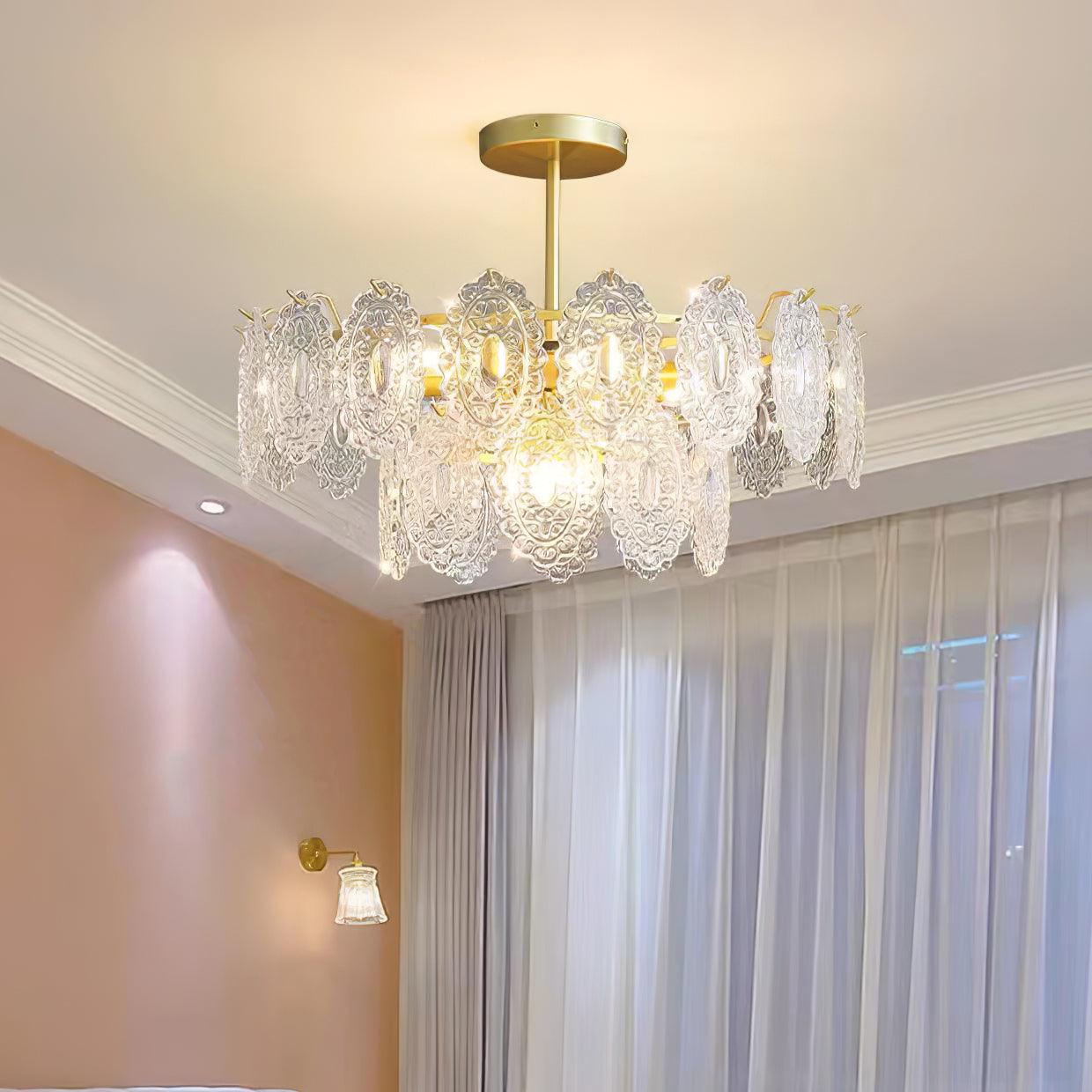 Lustra Lüster Welle Glas Schmiedeeisen Elegant-Letslighting