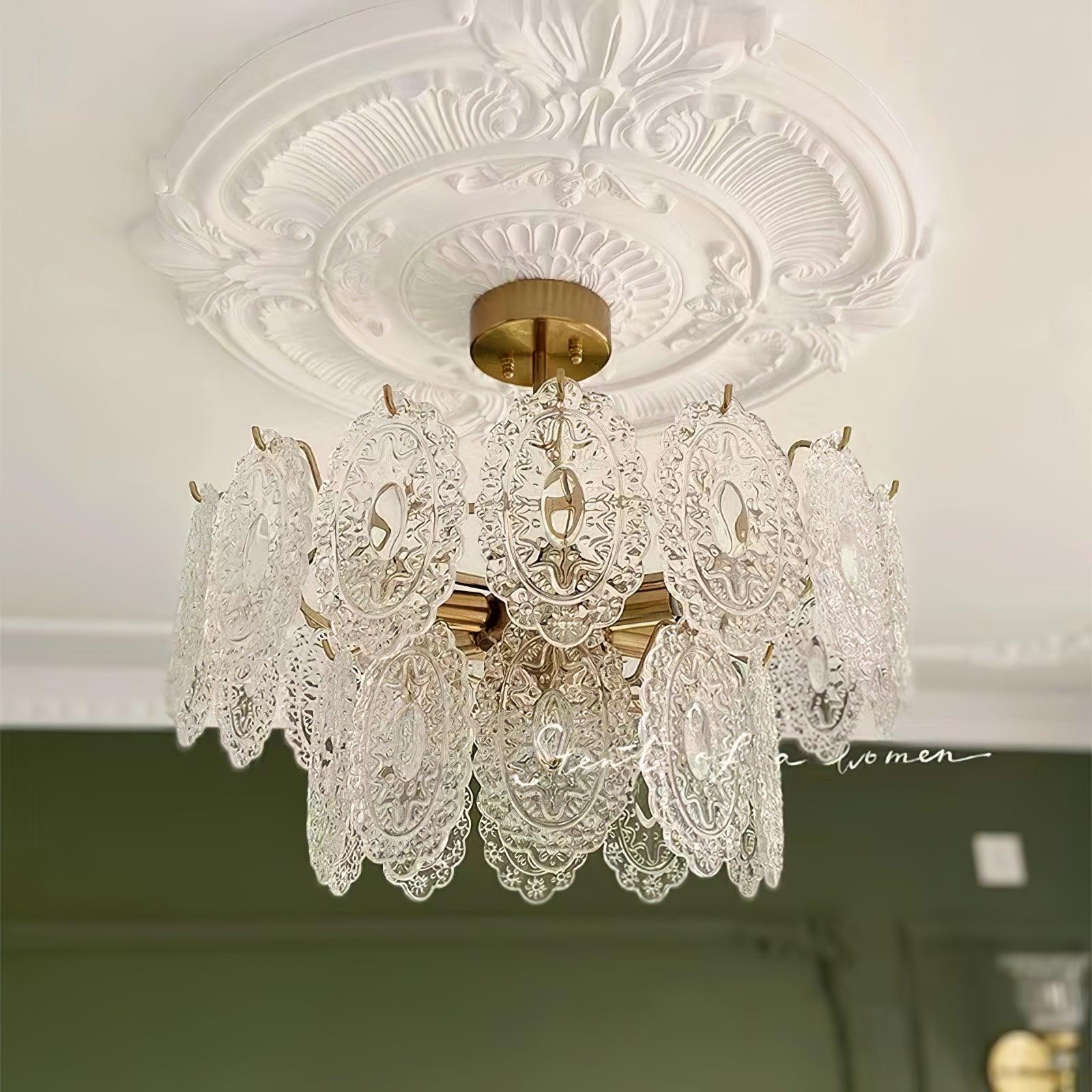 Lustra Lüster Welle Glas Schmiedeeisen Elegant-Letslighting