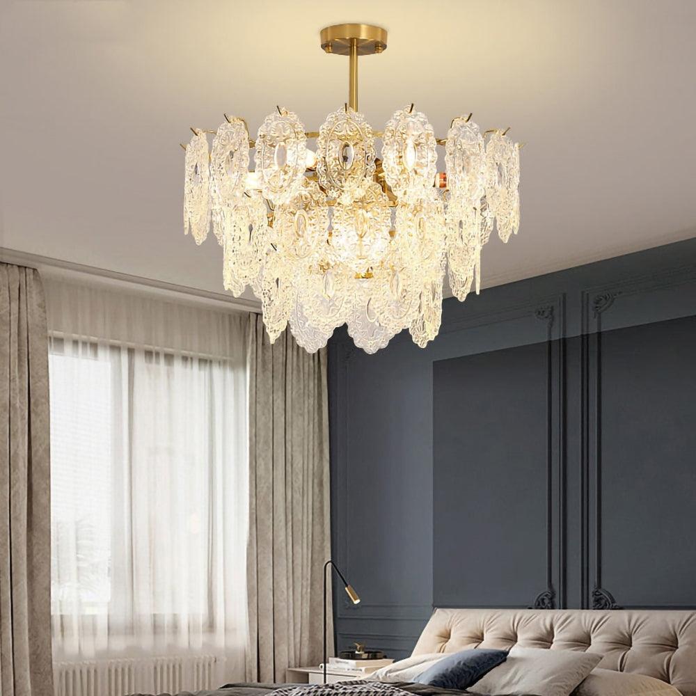 Lustra Lüster Welle Glas Schmiedeeisen Elegant-Letslighting