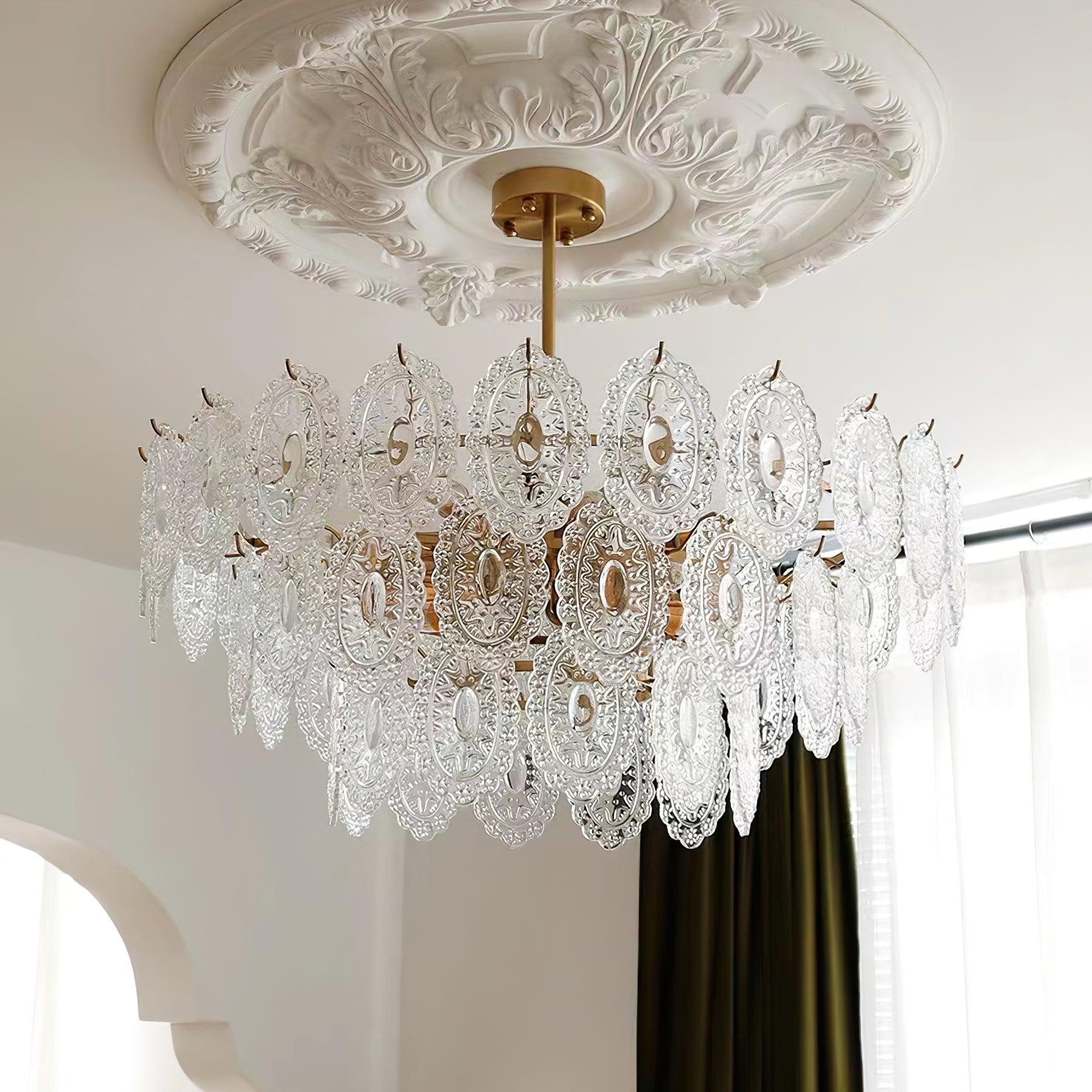 Lustra Lüster Welle Glas Schmiedeeisen Elegant-Letslighting