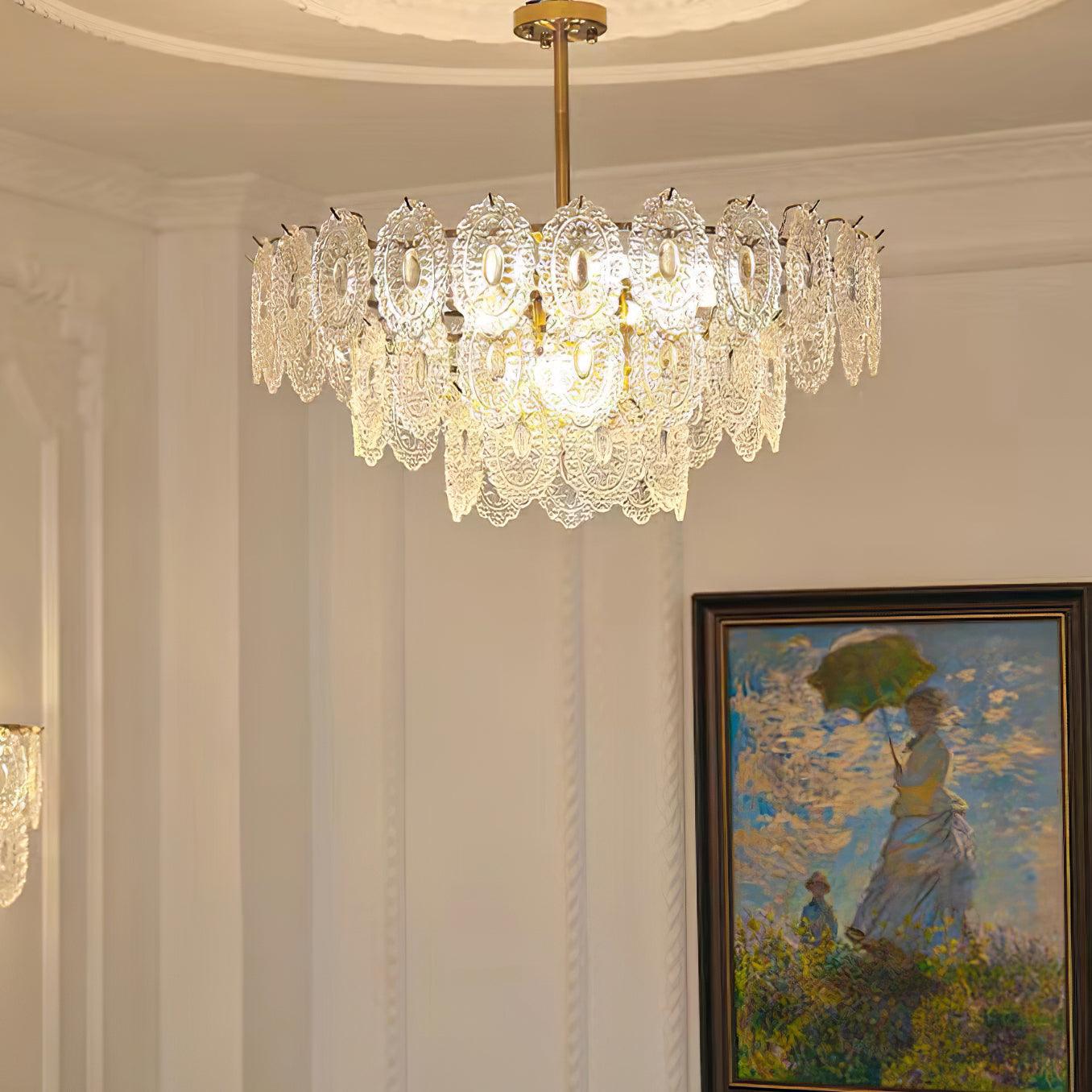 Lustra Lüster Welle Glas Schmiedeeisen Elegant-Letslighting
