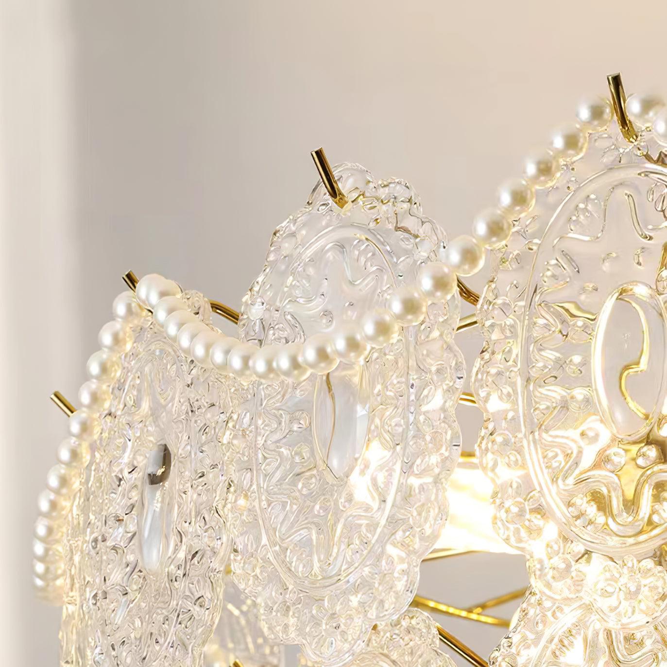 Lustra Kronleuchter Welle Perle Gold Modern-Letslighting