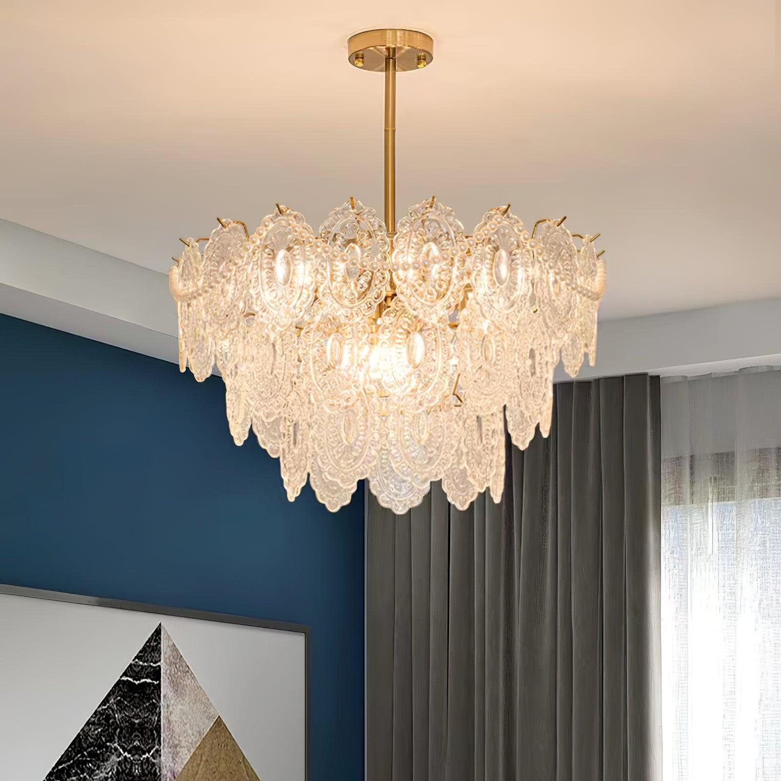 Lustra Kronleuchter Welle Perle Gold Modern-Letslighting