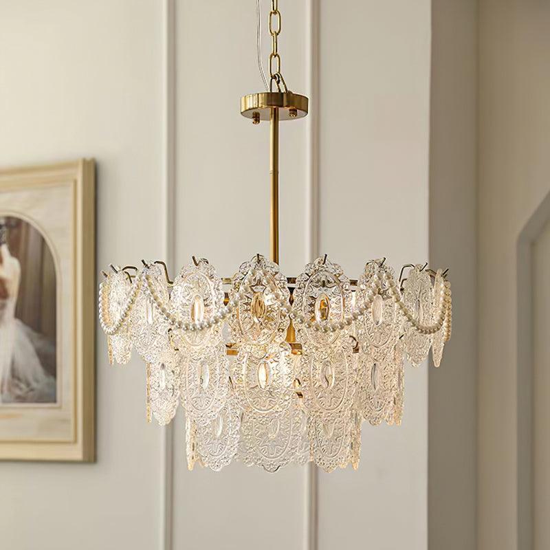 Lustra Kronleuchter Welle Perle Gold Modern-Letslighting