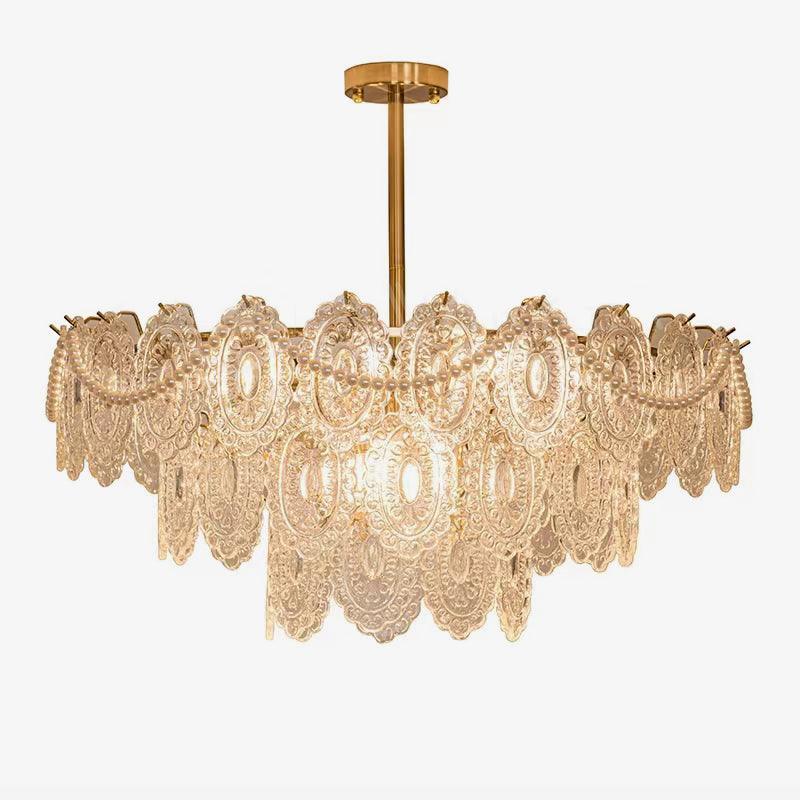 Lustra Kronleuchter Welle Perle Gold Modern-Letslighting