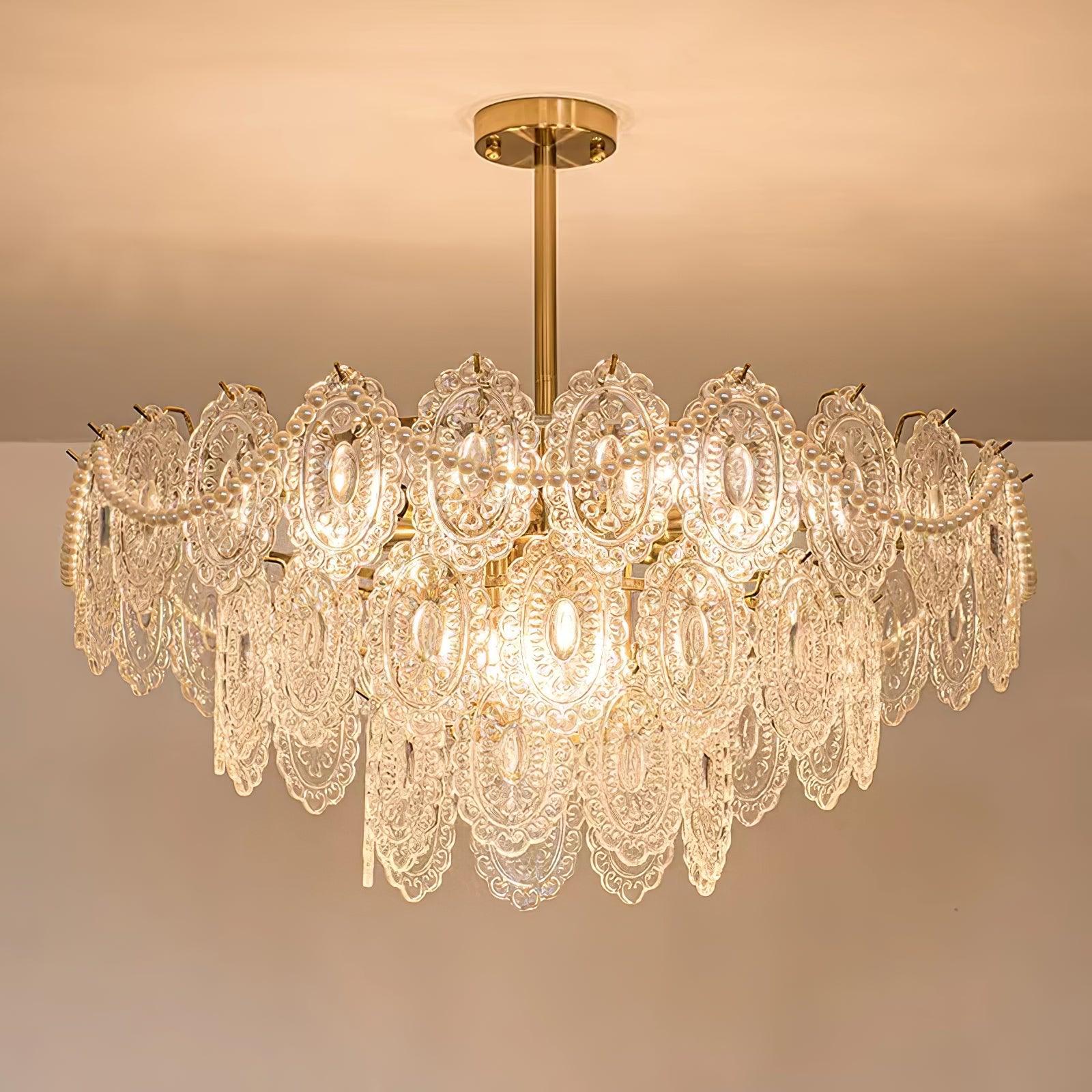 Lustra Kronleuchter Welle Perle Gold Modern-Letslighting