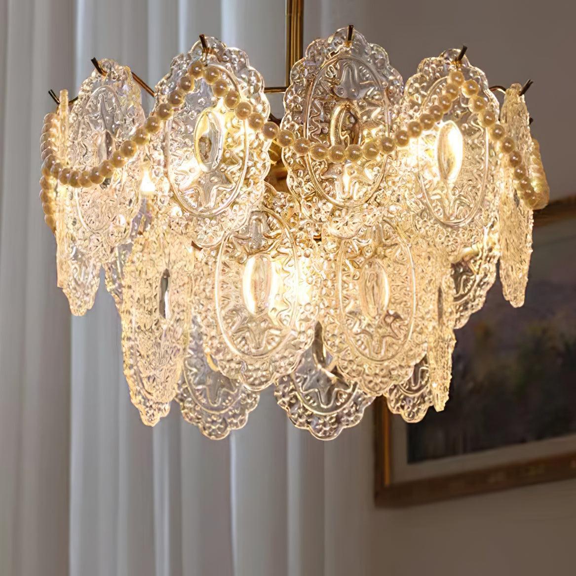 Lustra Kronleuchter Welle Perle Gold Modern-Letslighting