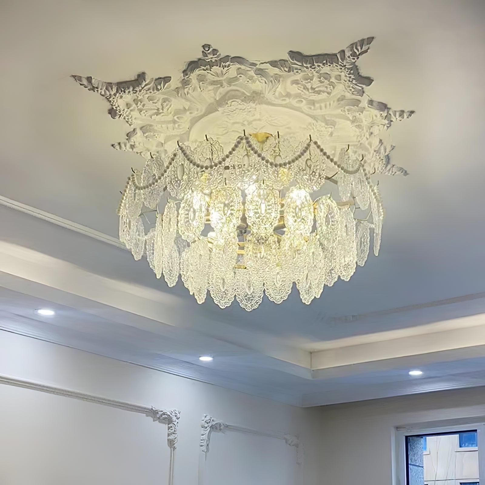Lustra Kronleuchter Welle Perle Gold Modern-Letslighting