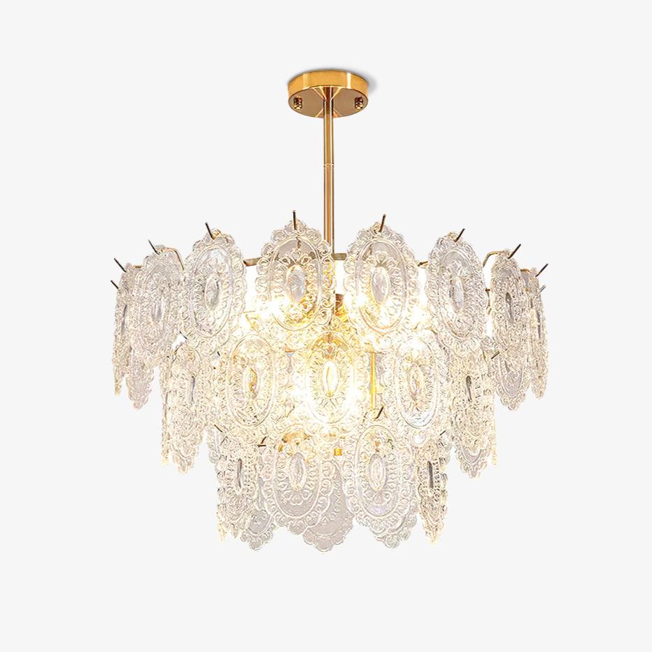 Lustra Lüster Welle Glas Schmiedeeisen Elegant-Letslighting
