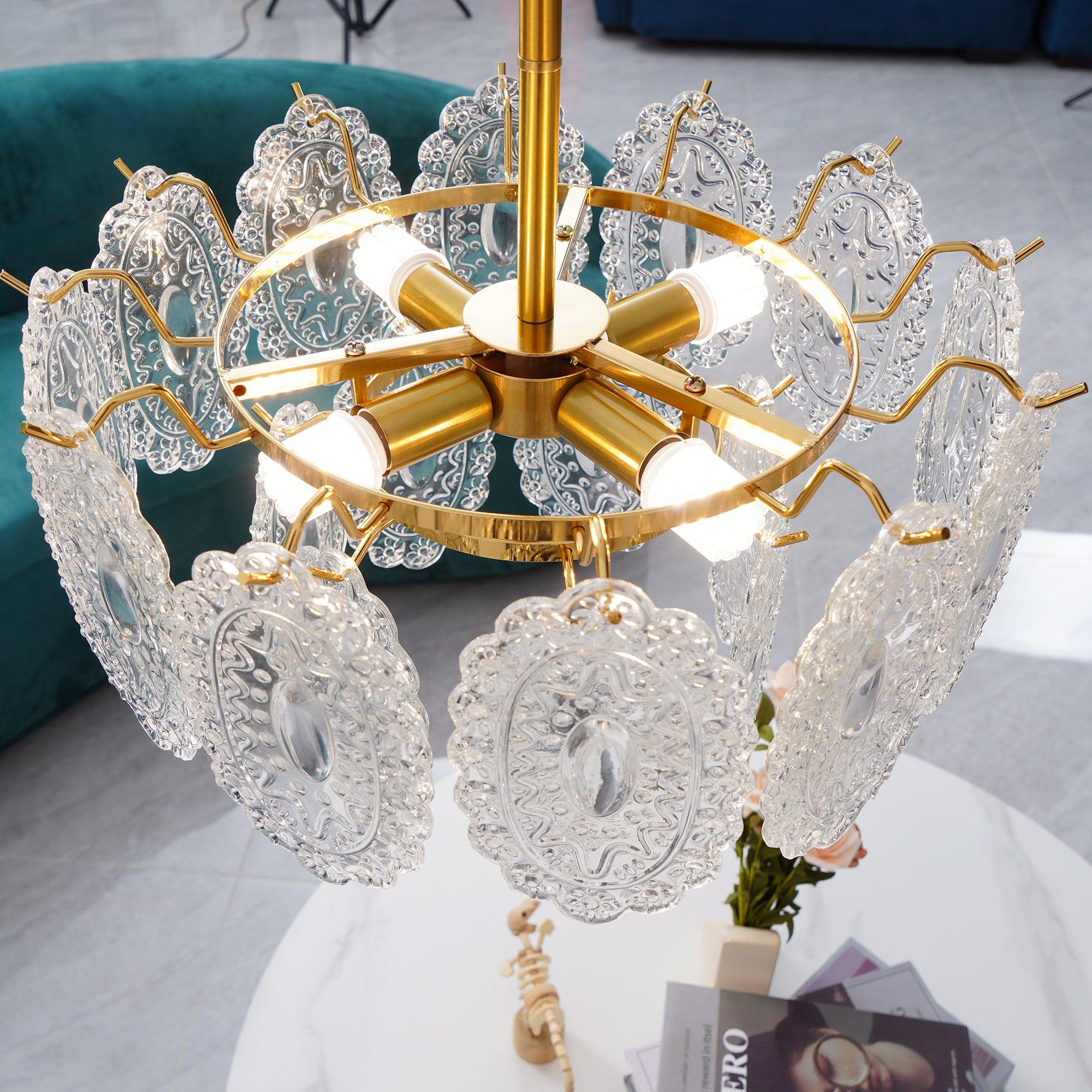 Lustra Lüster Welle Glas Schmiedeeisen Elegant-Letslighting