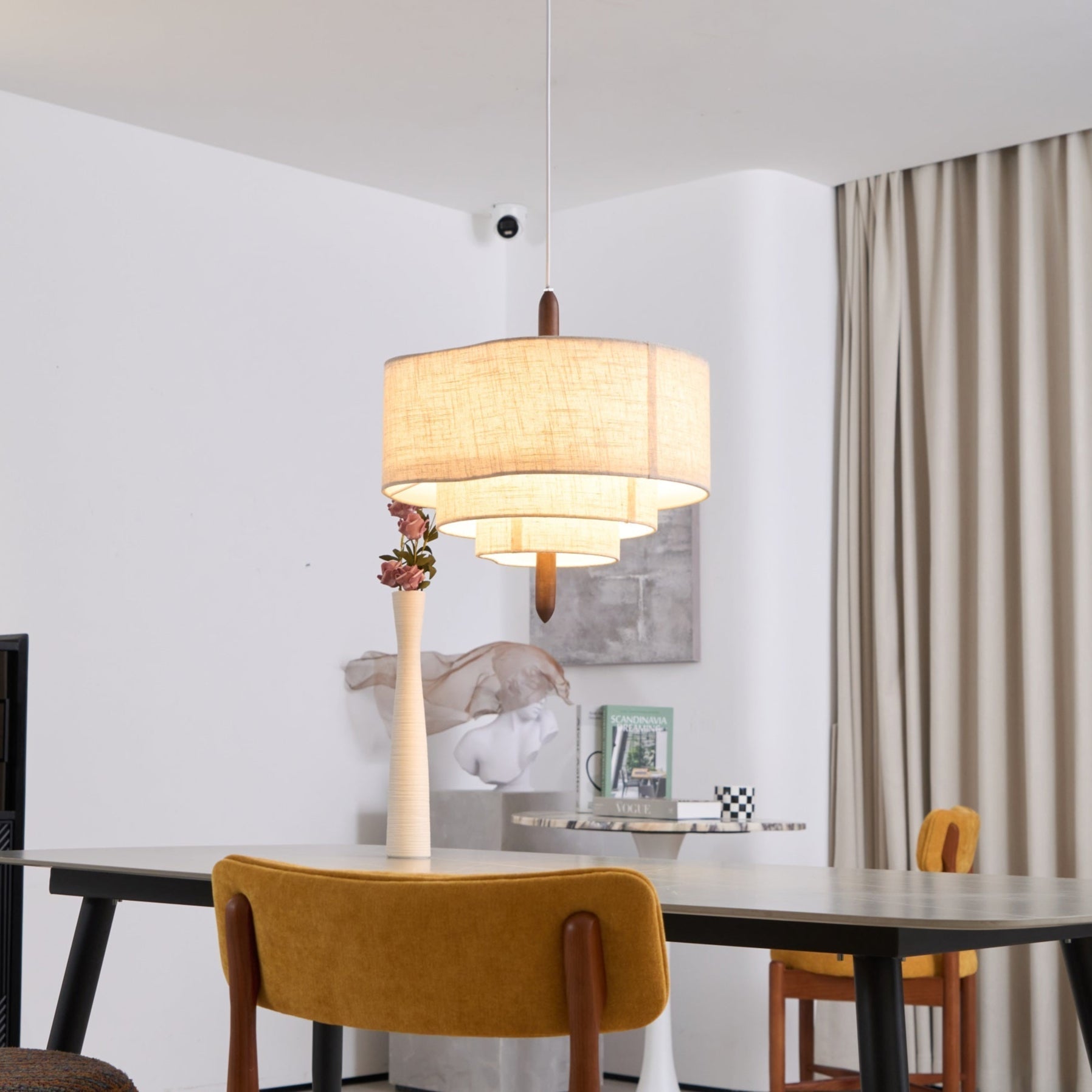 Eldorora Elegante Wellenleiter Holz Stoff Pendelleuchte-Letslighting